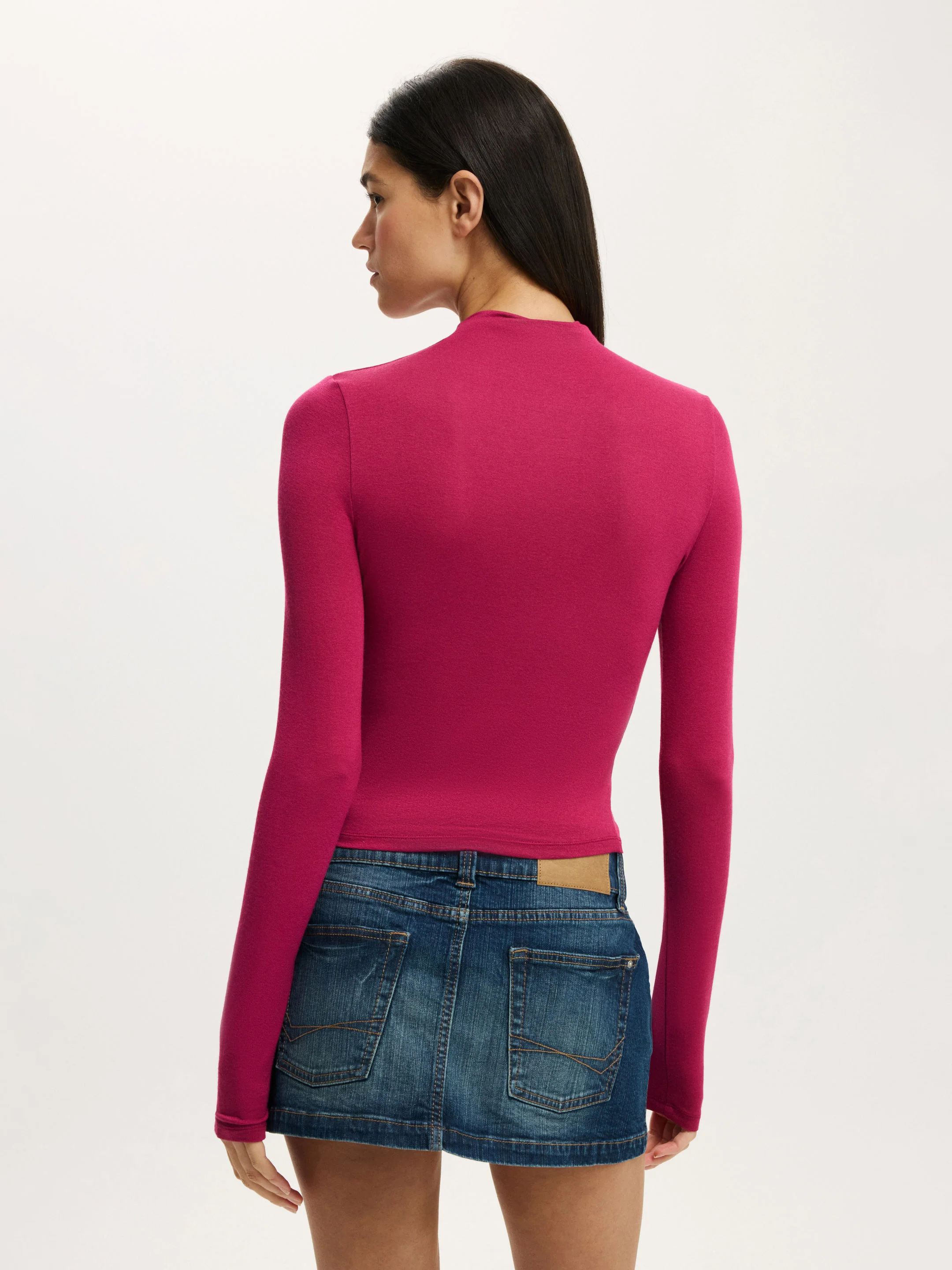 COTTON ON Áo Thun Dài Tay Nữ-Base Layer Mock Neck Long Slee