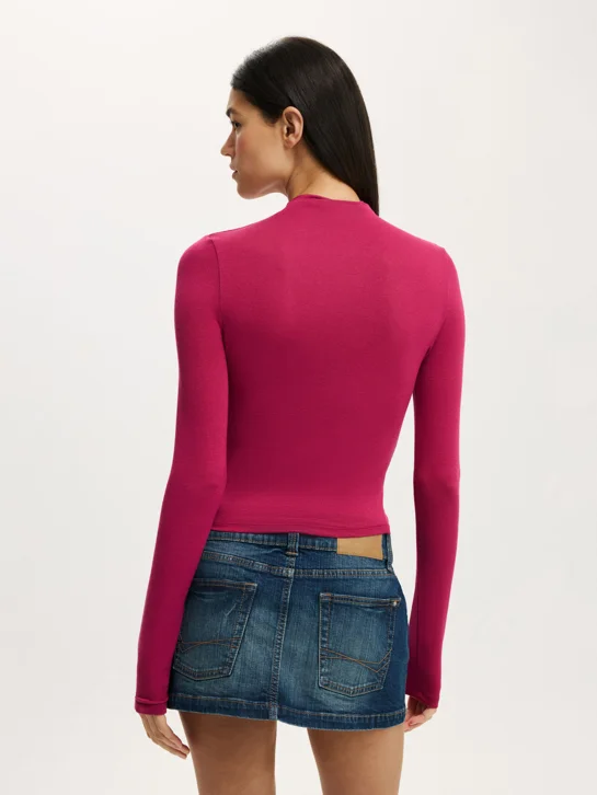 COTTON ON Áo Thun Dài Tay Nữ-Base Layer Mock Neck Long Slee