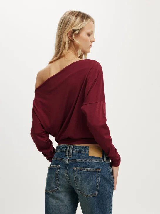 COTTON ON Áo Thun Lệch Vai-Peyton Off Shoulder Long Sleev