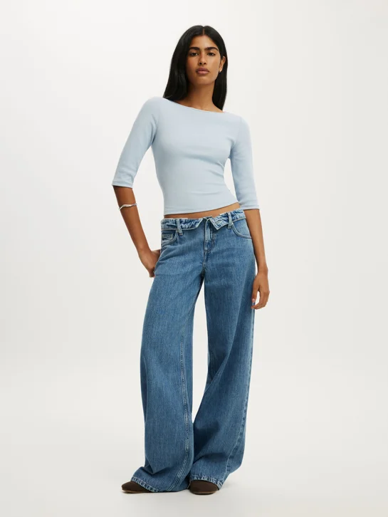 COTTON ON Quần Jeans Dài Nữ - Low Rise Wide Jean