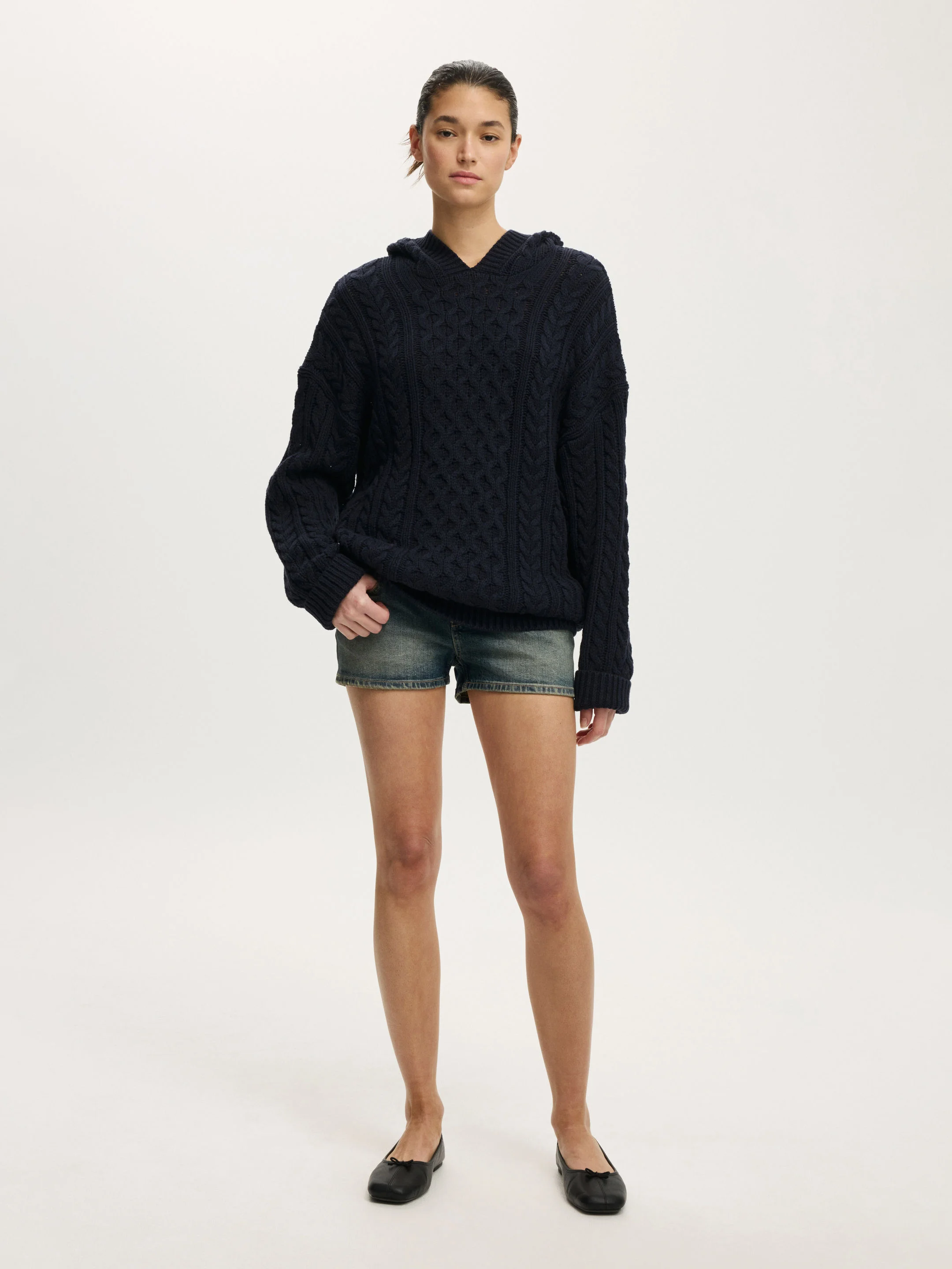 COTTON ON Áo Chui Đầu Có Nón Nữ - Oversized Cable Hoody