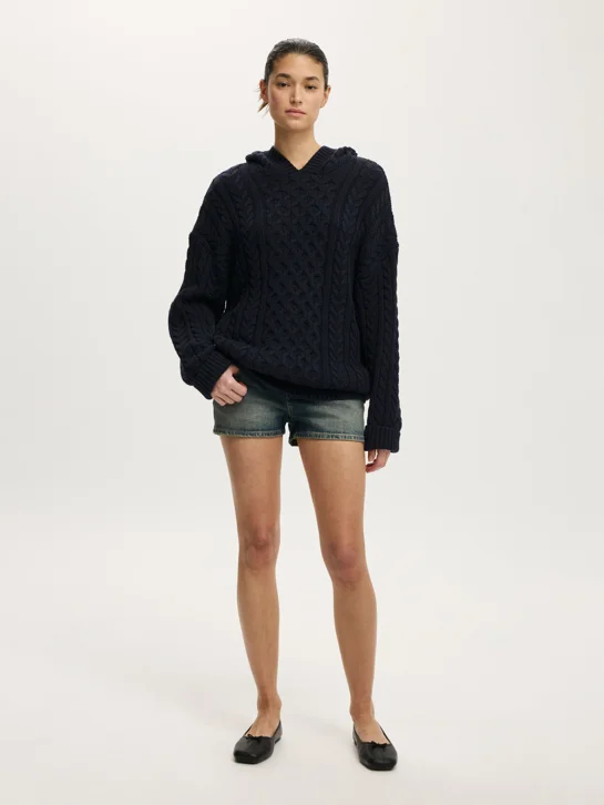 COTTON ON Áo Chui Đầu Có Nón Nữ - Oversized Cable Hoody