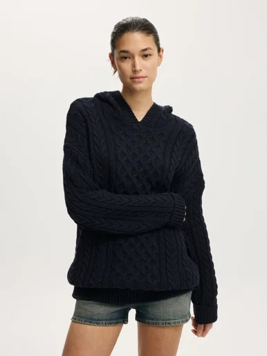 COTTON ON Áo Chui Đầu Có Nón Nữ - Oversized Cable Hoody