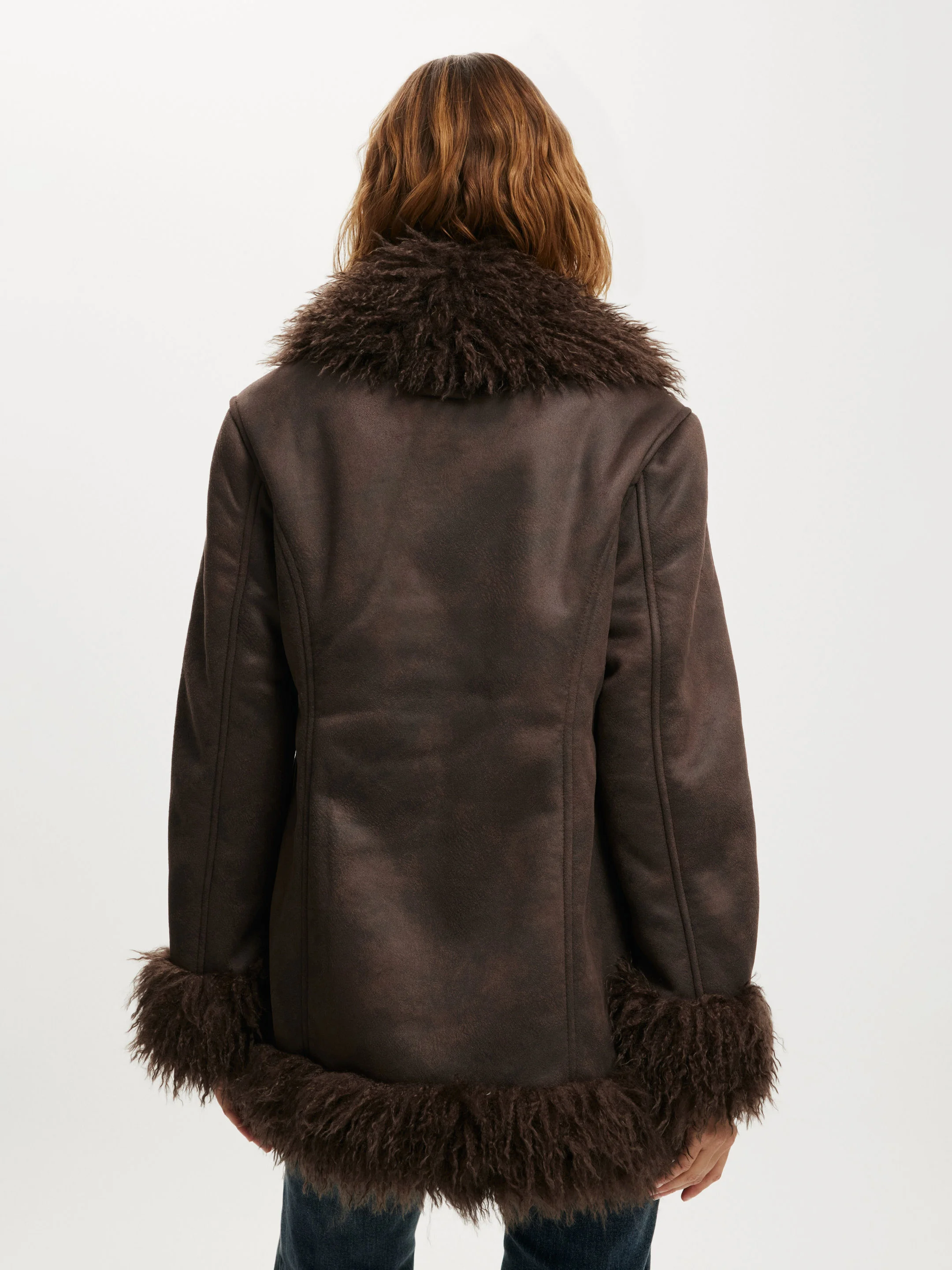COTTON ON Áo Khoác Lông Dài Tay Nữ-Penny Lane Coat