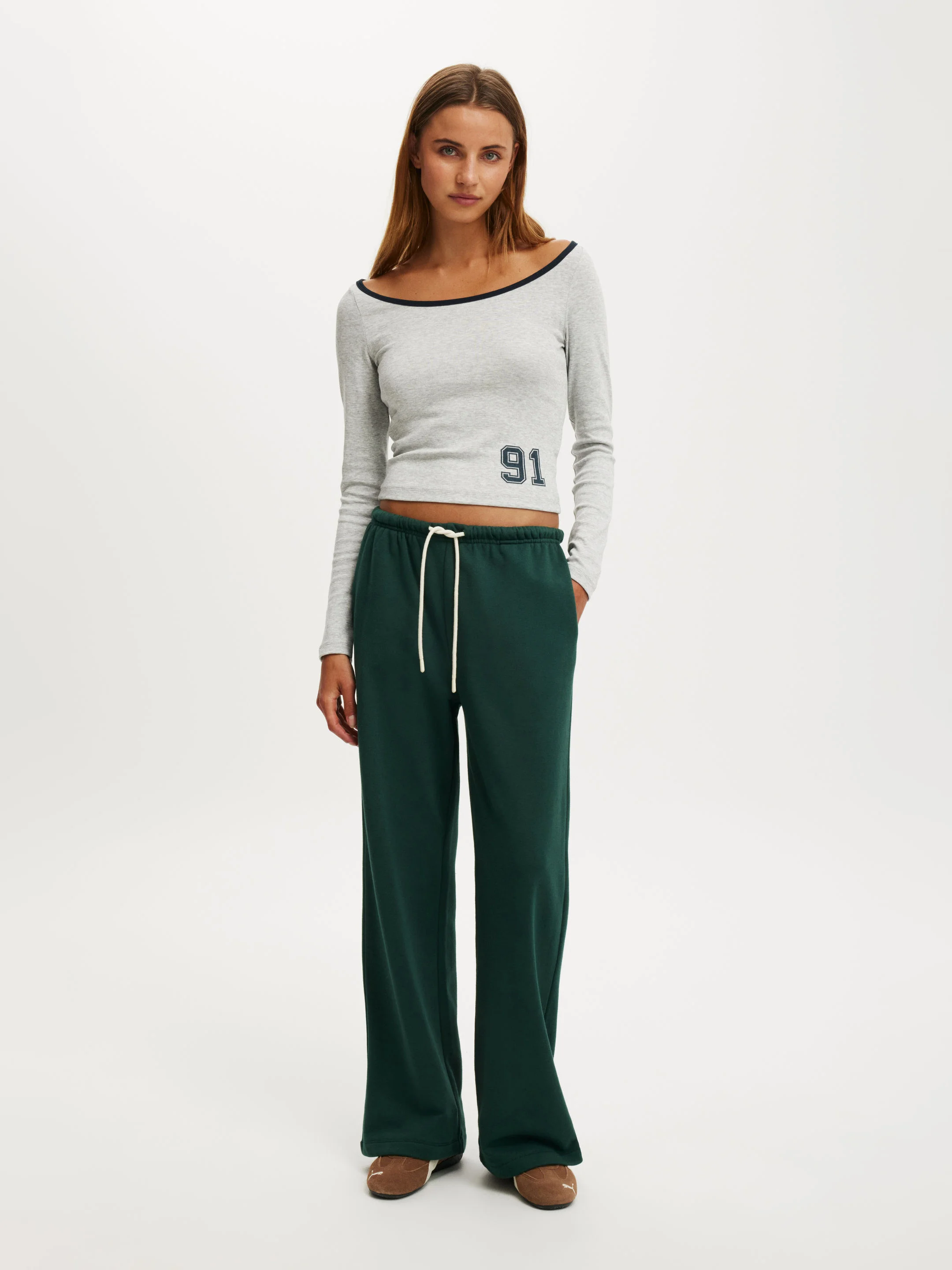 COTTON ON Áo Lệch Vai Tay Dài Nữ - The Ls Off Shoulder Graphic Tee