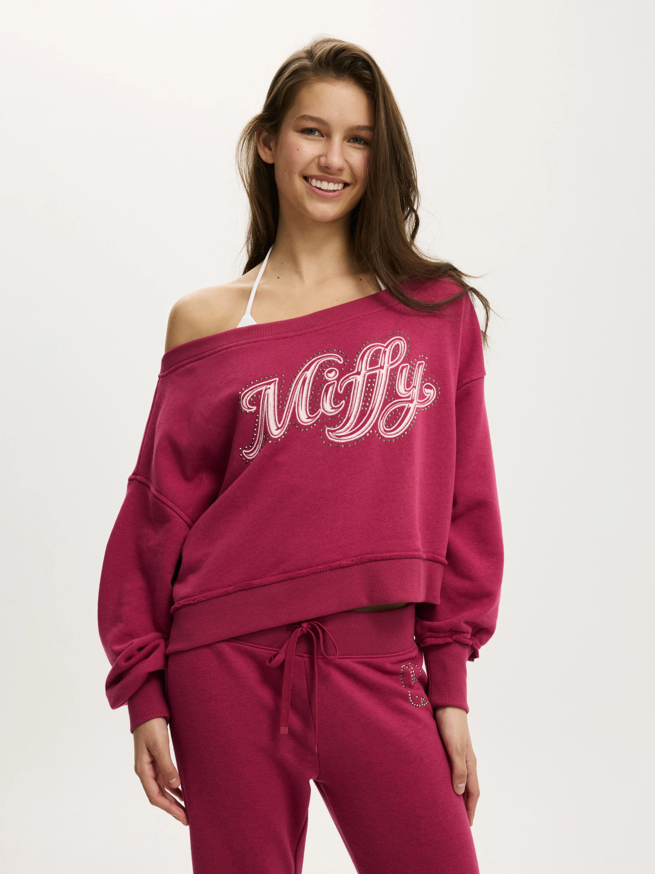 COTTON ON Áo Trễ Vai Nữ-Off Shoulder Sweatshirt - License