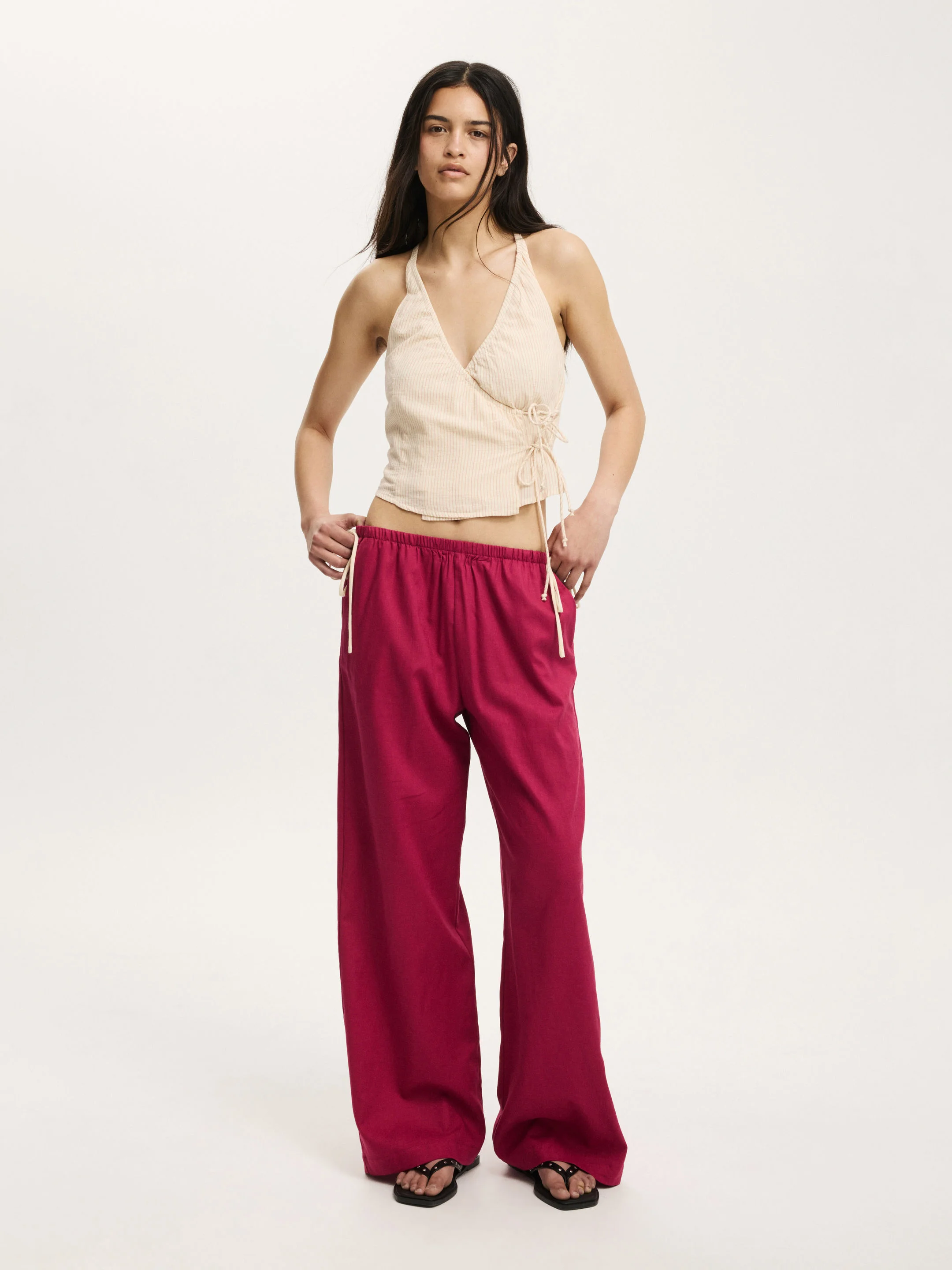 COTTON ON Quần Vải Dài Nữ-Haven Side Tie Pant