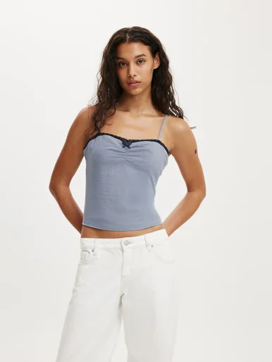 COTTON ON Áo Hai Dây Nữ-Bow Cotton Cami