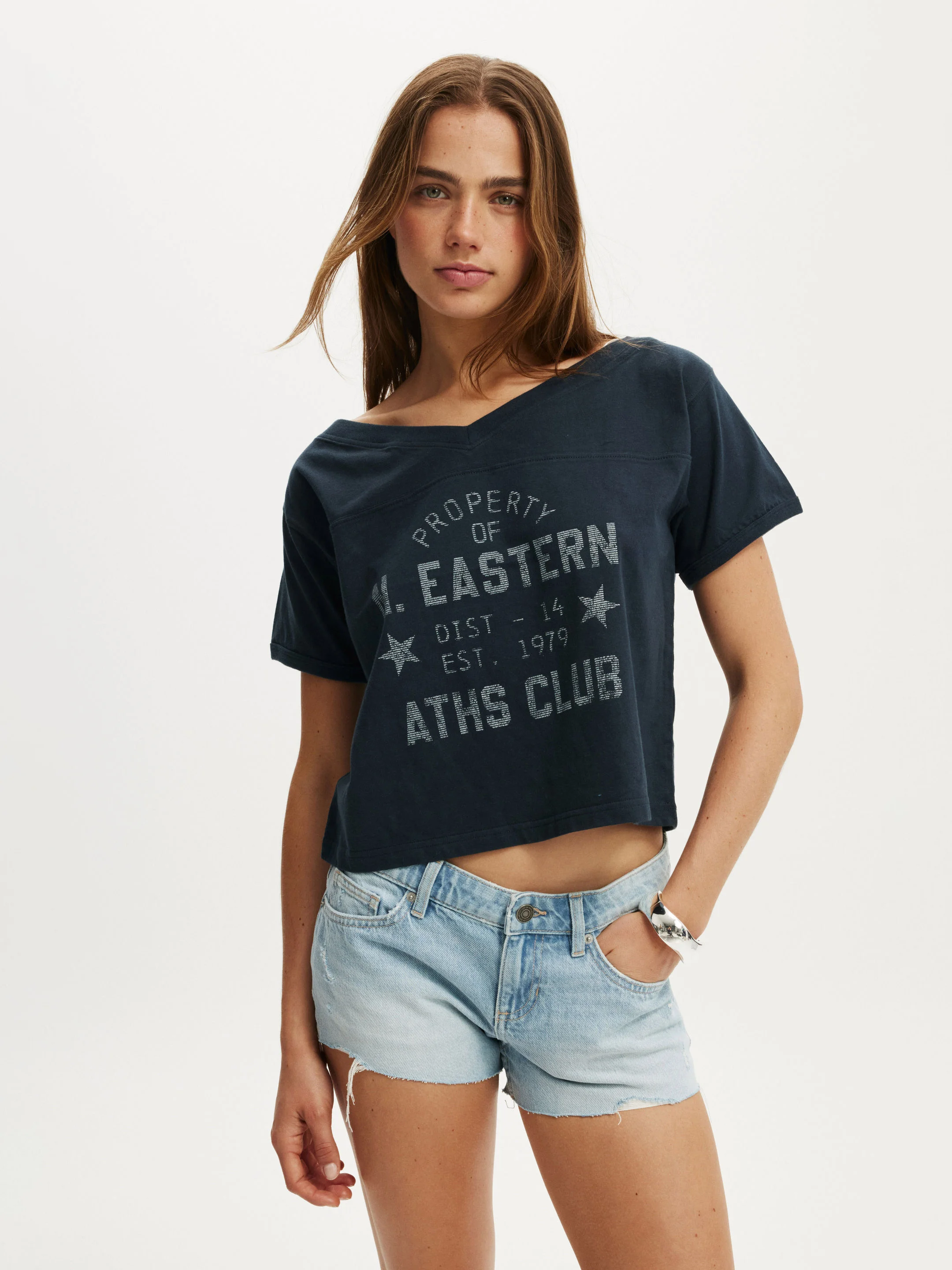 COTTON ON Áo Thun Lệch Vai Nữ - The V Neck Off Shoulder Tee