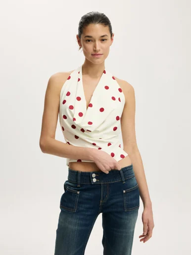 COTTON ON Áo Kiểu Hở Lưng Nữ - Georgie Cowl Neck Halter