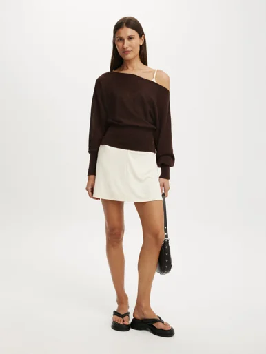 COTTON ON Áo Lệch Vai Nữ - The Breezy Ls Batwing Knit