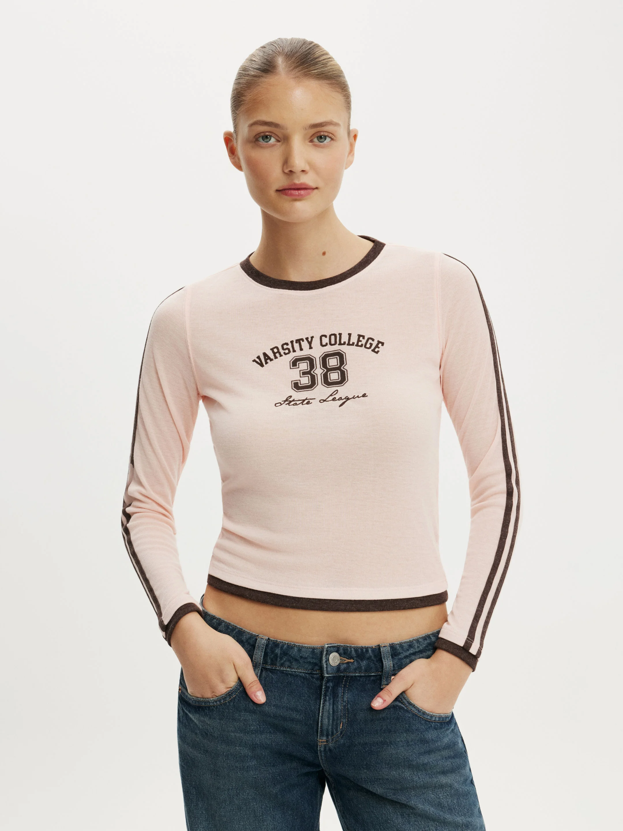 COTTON ON Áo Thun Dài Tay Nữ - Ls Jersey Fitted Graphic Top