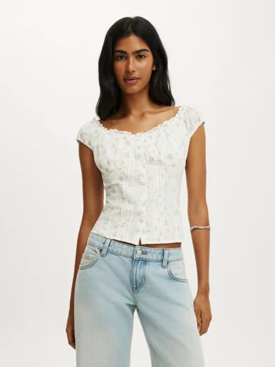 COTTON ON Áo Kiểu Nữ-Jamie Off Shoulder Top