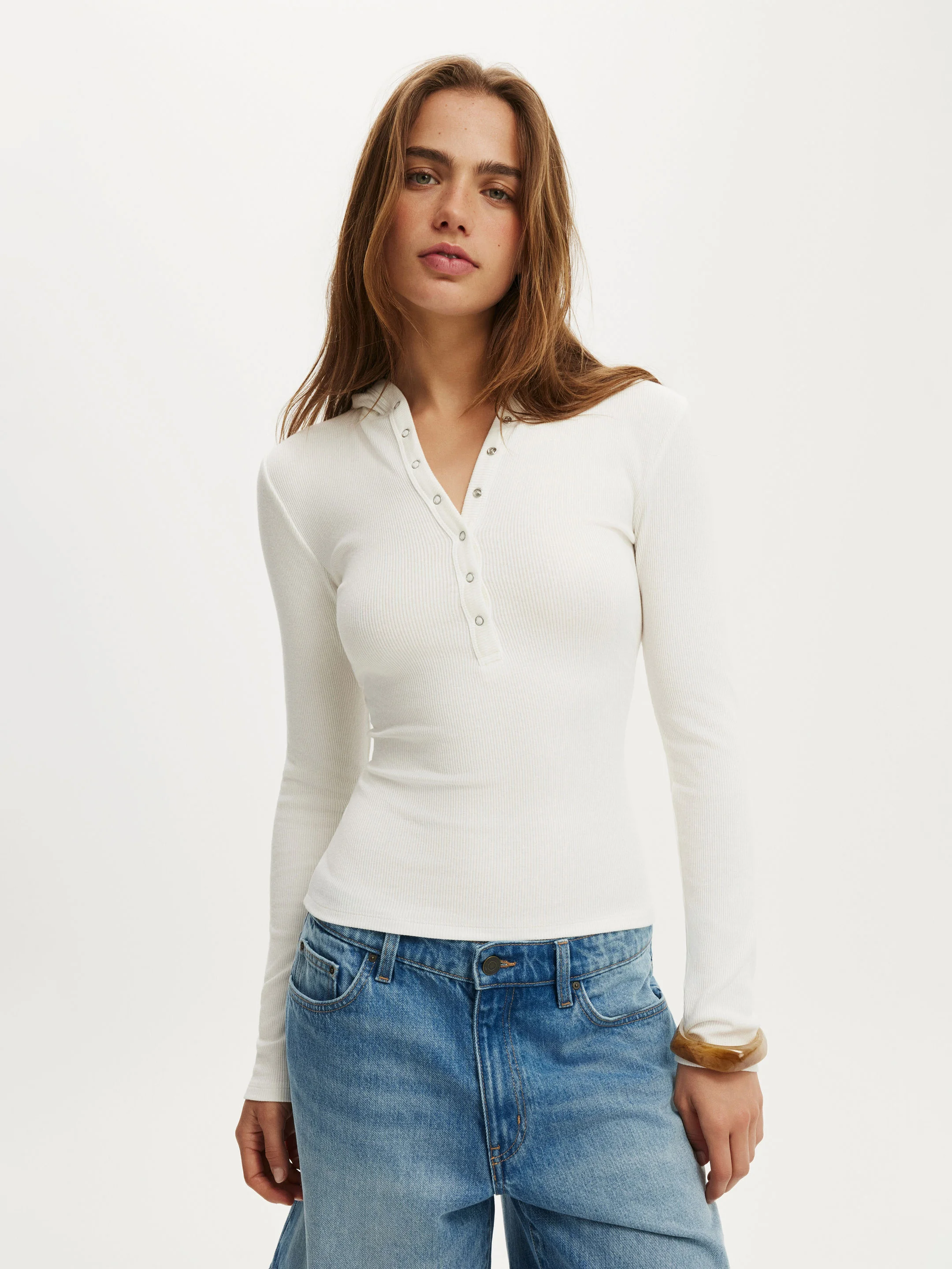 COTTON ON Áo Thun Dài Tay Nữ - Hooded Blake Henley Ls