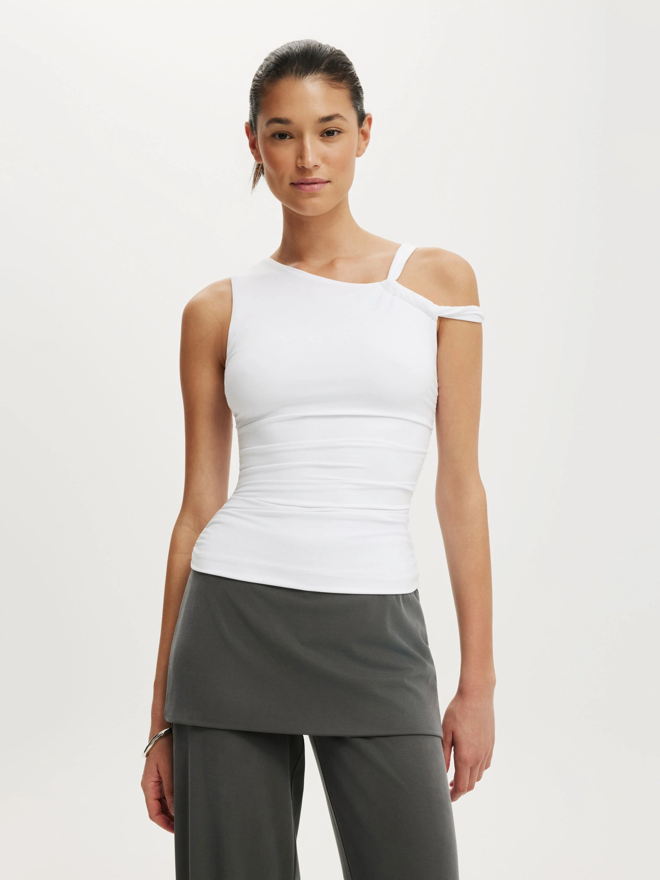 COTTON ON Áo Kiểu Ngắn Tay Nữ - Addison Twist One Shoulder Top