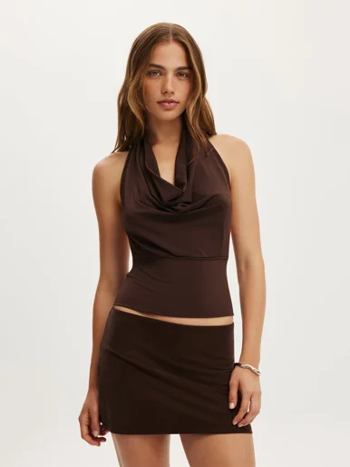 COTTON ON Áo Kiểu Hở Lưng Nữ - Lou Cowl Halter