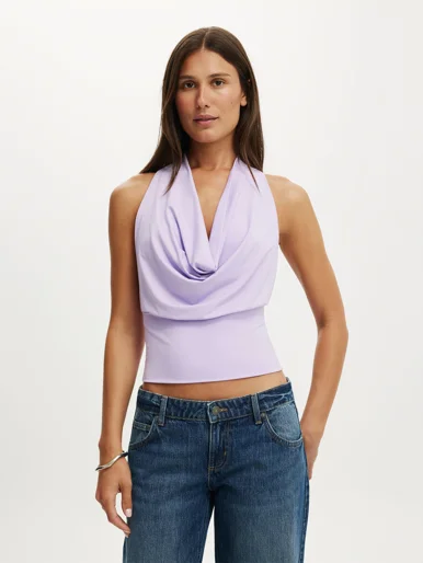 COTTON ON Áo Kiểu Hở Lưng Nữ - Lou Cowl Halter
