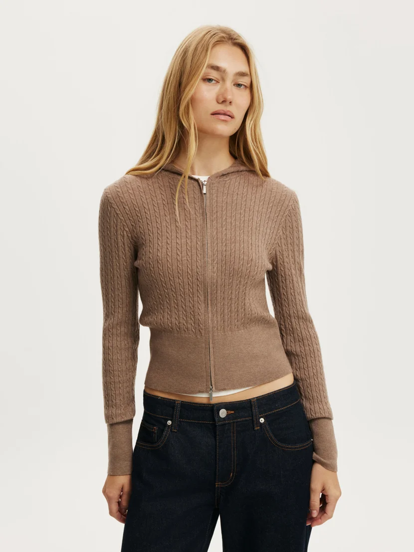 COTTON ON Áo Len Dài Tay Nữ - Everfine Hooded Knit