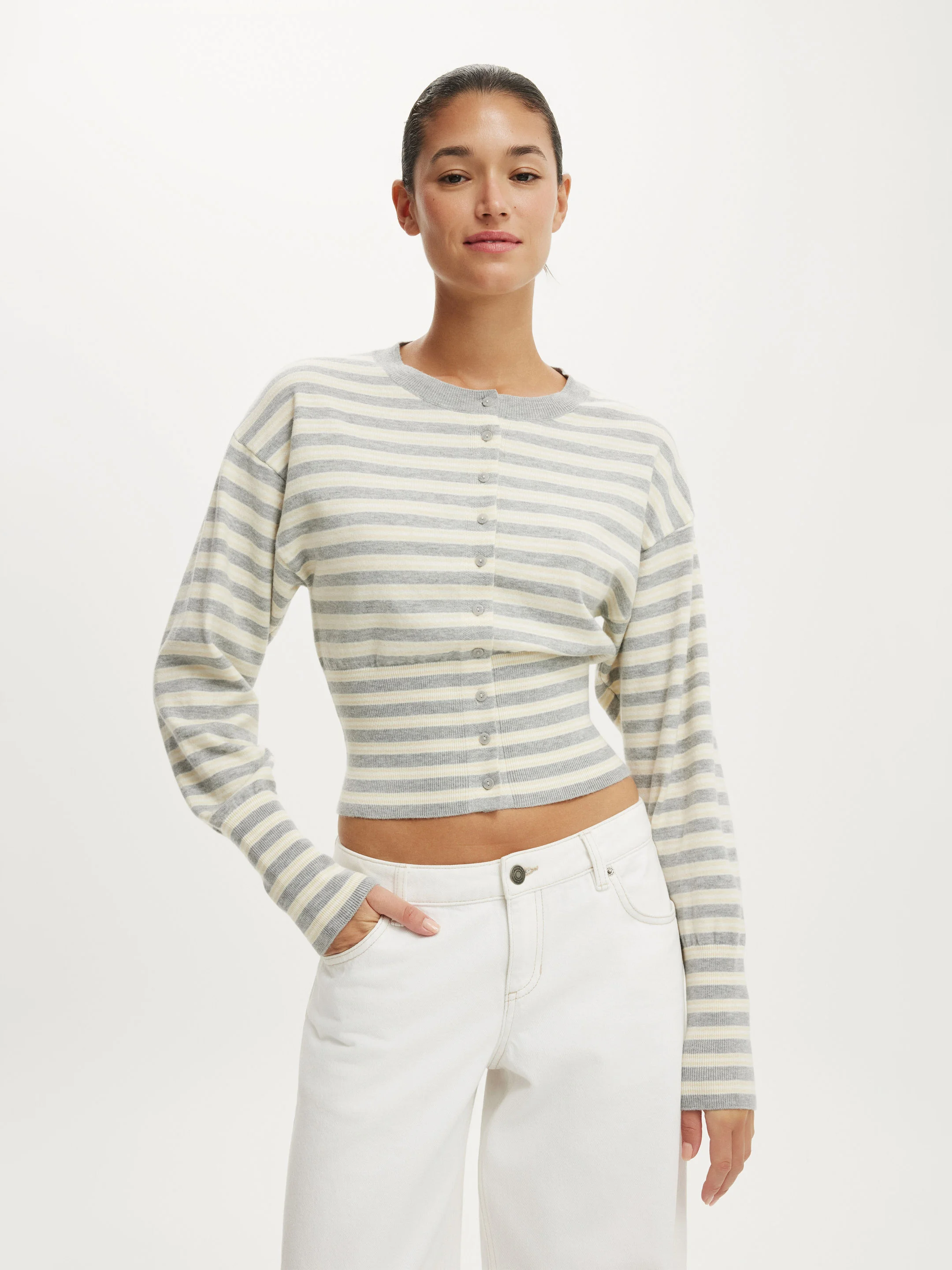 COTTON ON Áo Len Cardigan Dài Tay Nữ-Sara Button Cardigan