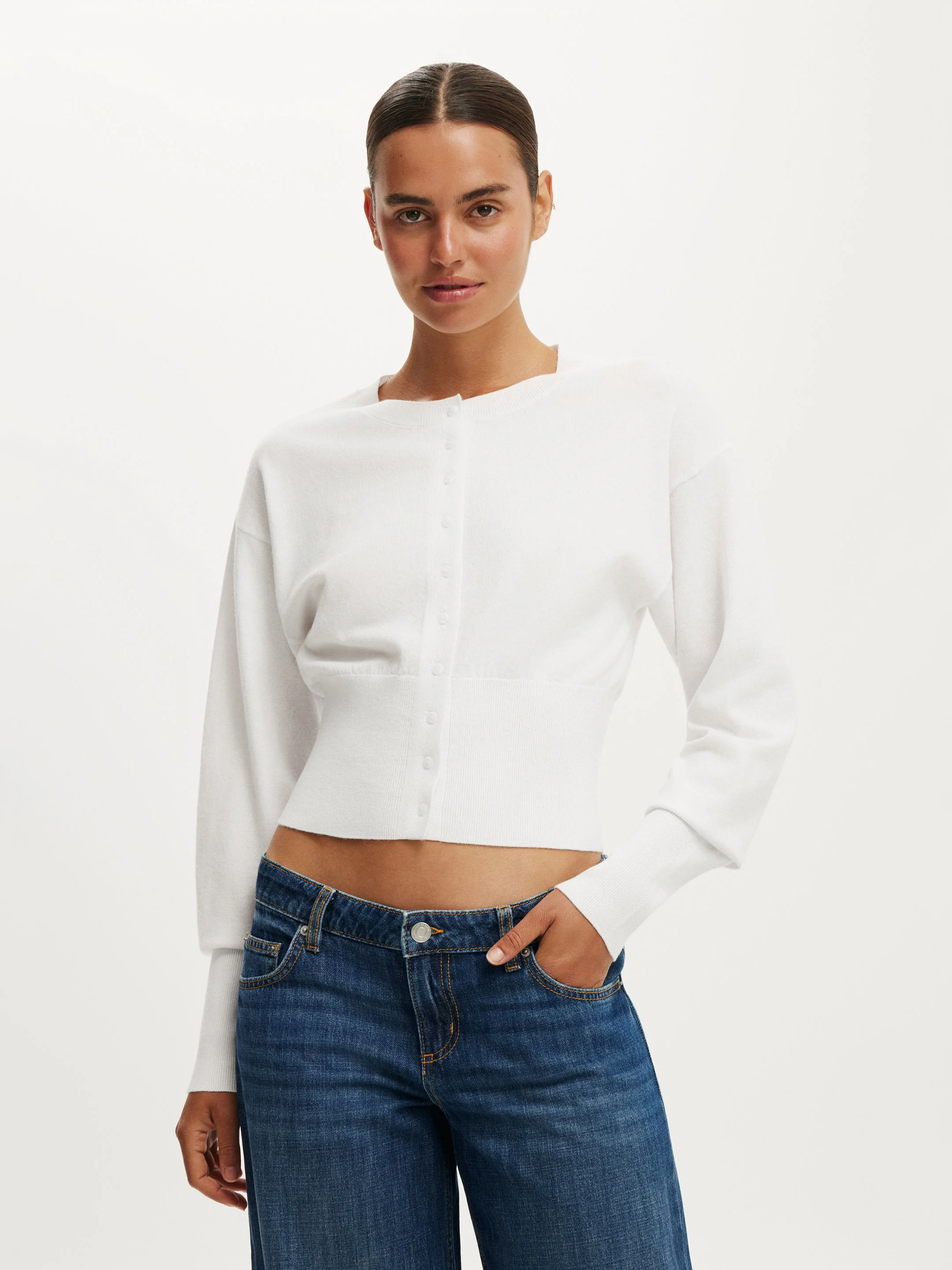 COTTON ON Áo Len Cardigan Dài Tay Nữ-Sara Button Cardigan