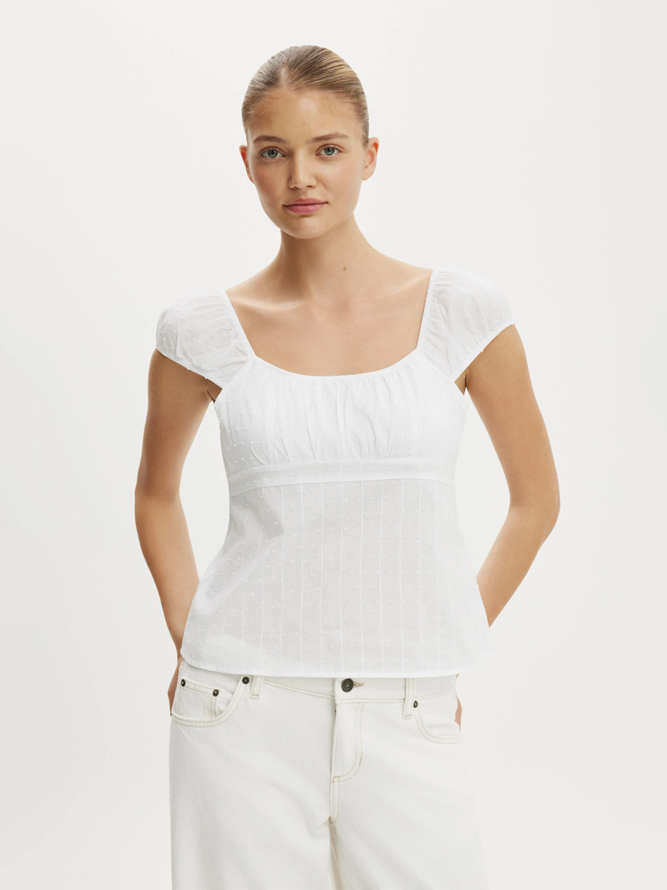 COTTON ON Áo Kiểu Nữ - Tie Back Babydoll Top
