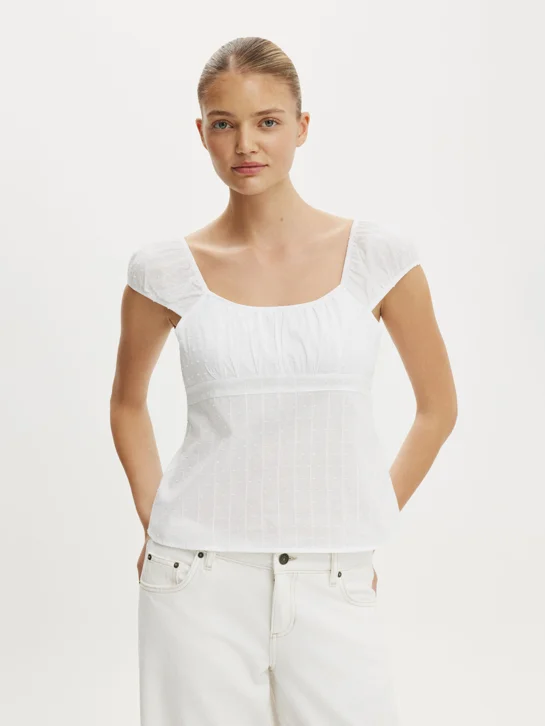 COTTON ON Áo Kiểu Nữ - Tie Back Babydoll Top