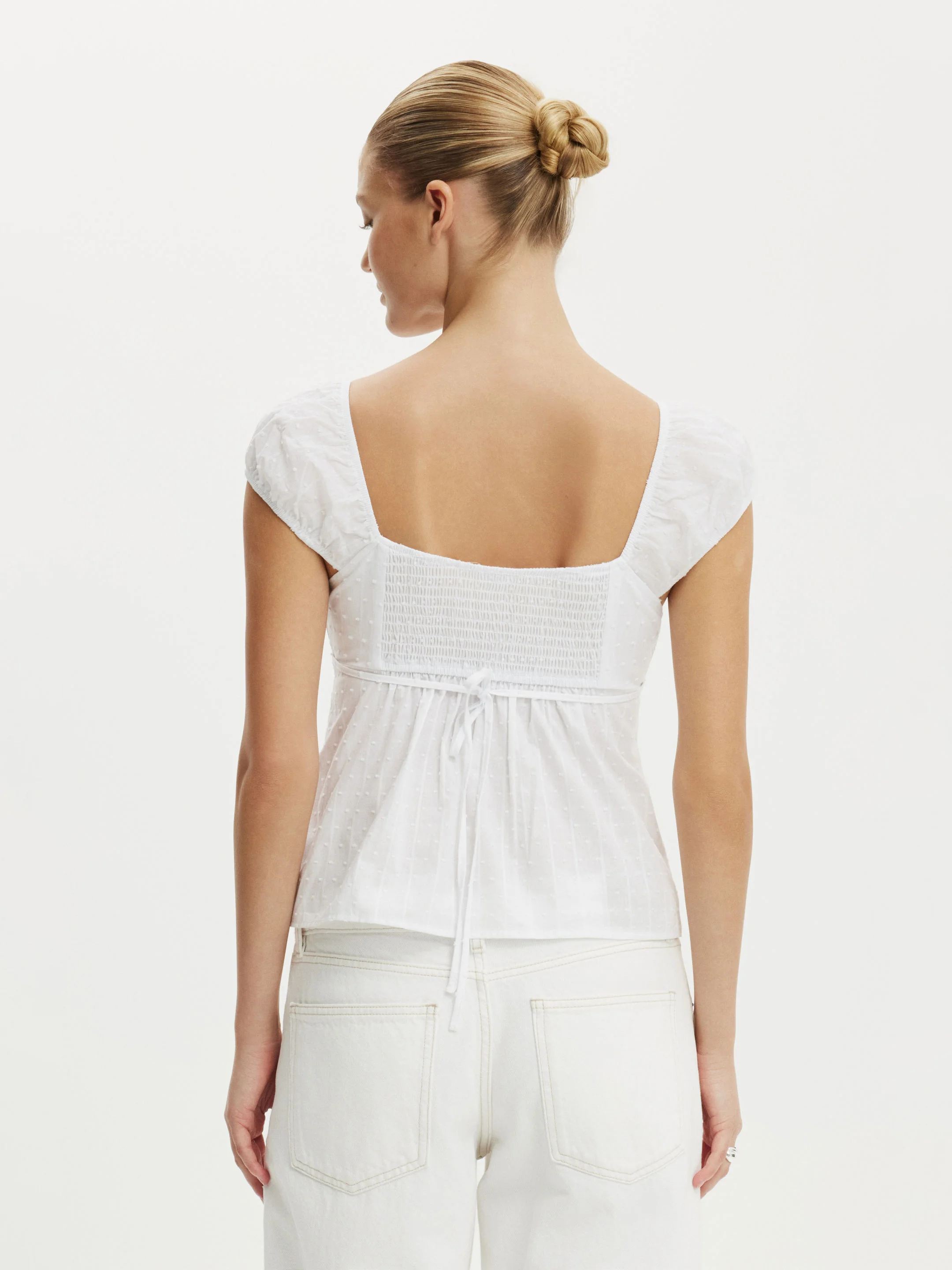 COTTON ON Áo Kiểu Nữ - Tie Back Babydoll Top