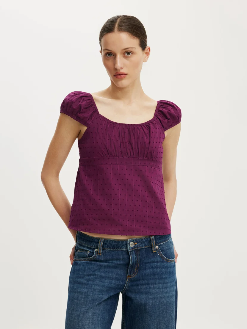 COTTON ON Áo Kiểu Nữ - Tie Back Babydoll Top