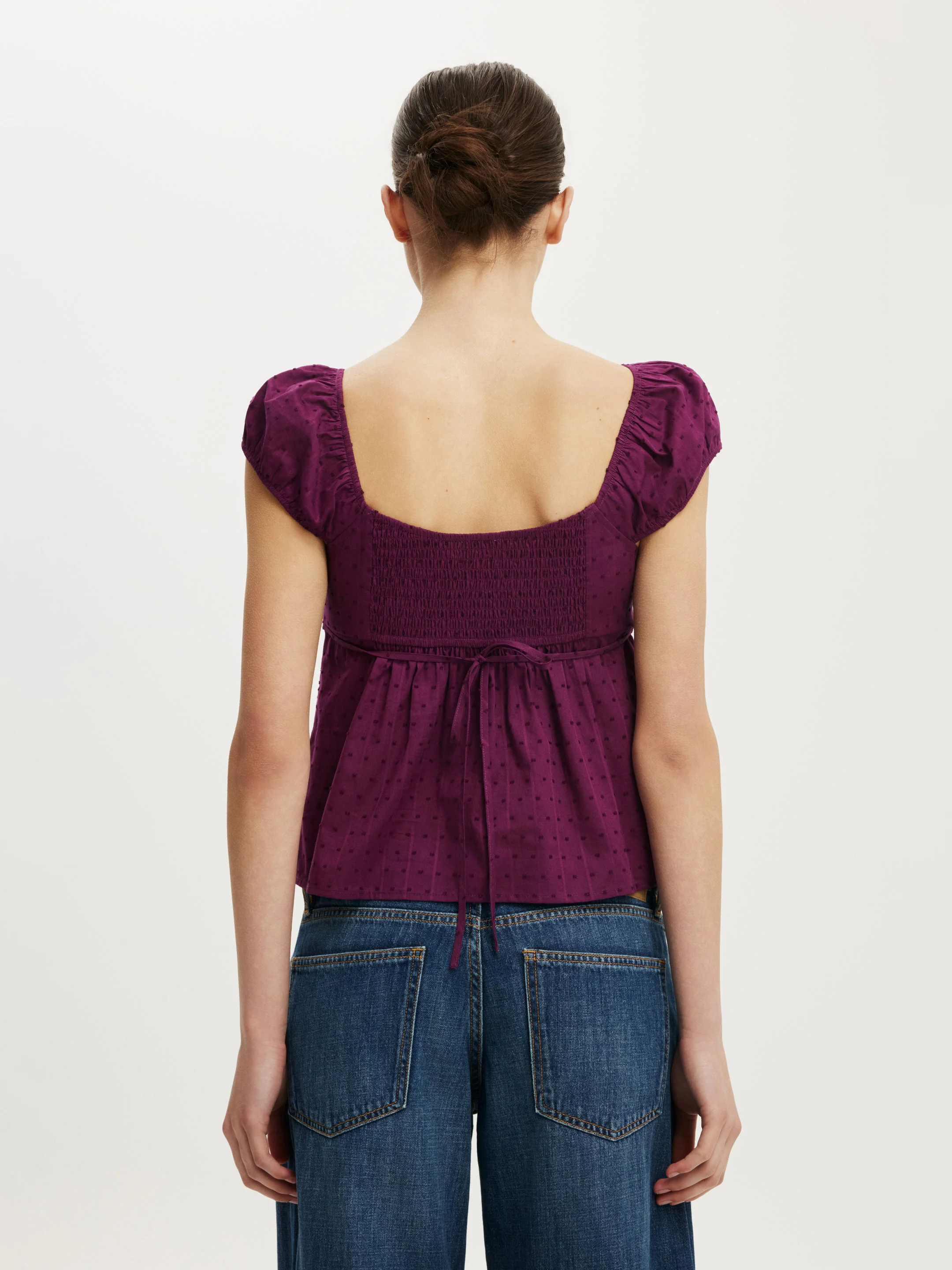 COTTON ON Áo Kiểu Nữ - Tie Back Babydoll Top