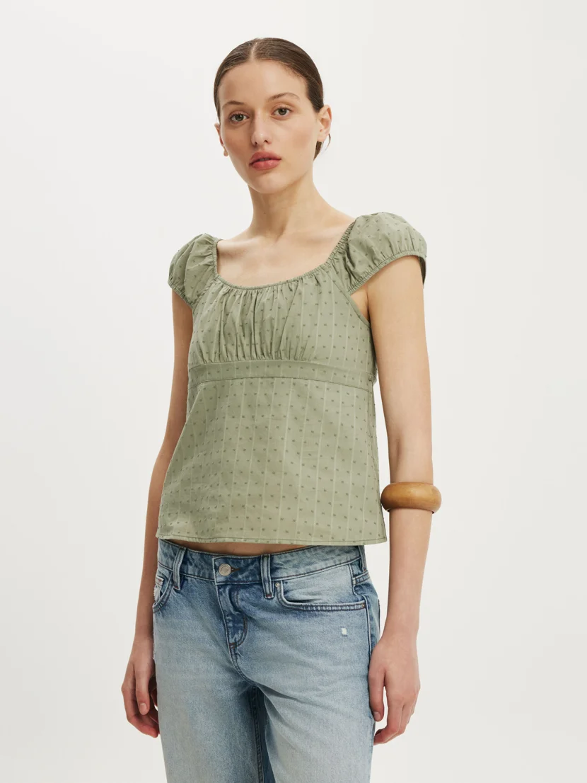 COTTON ON Áo Kiểu Nữ - Tie Back Babydoll Top