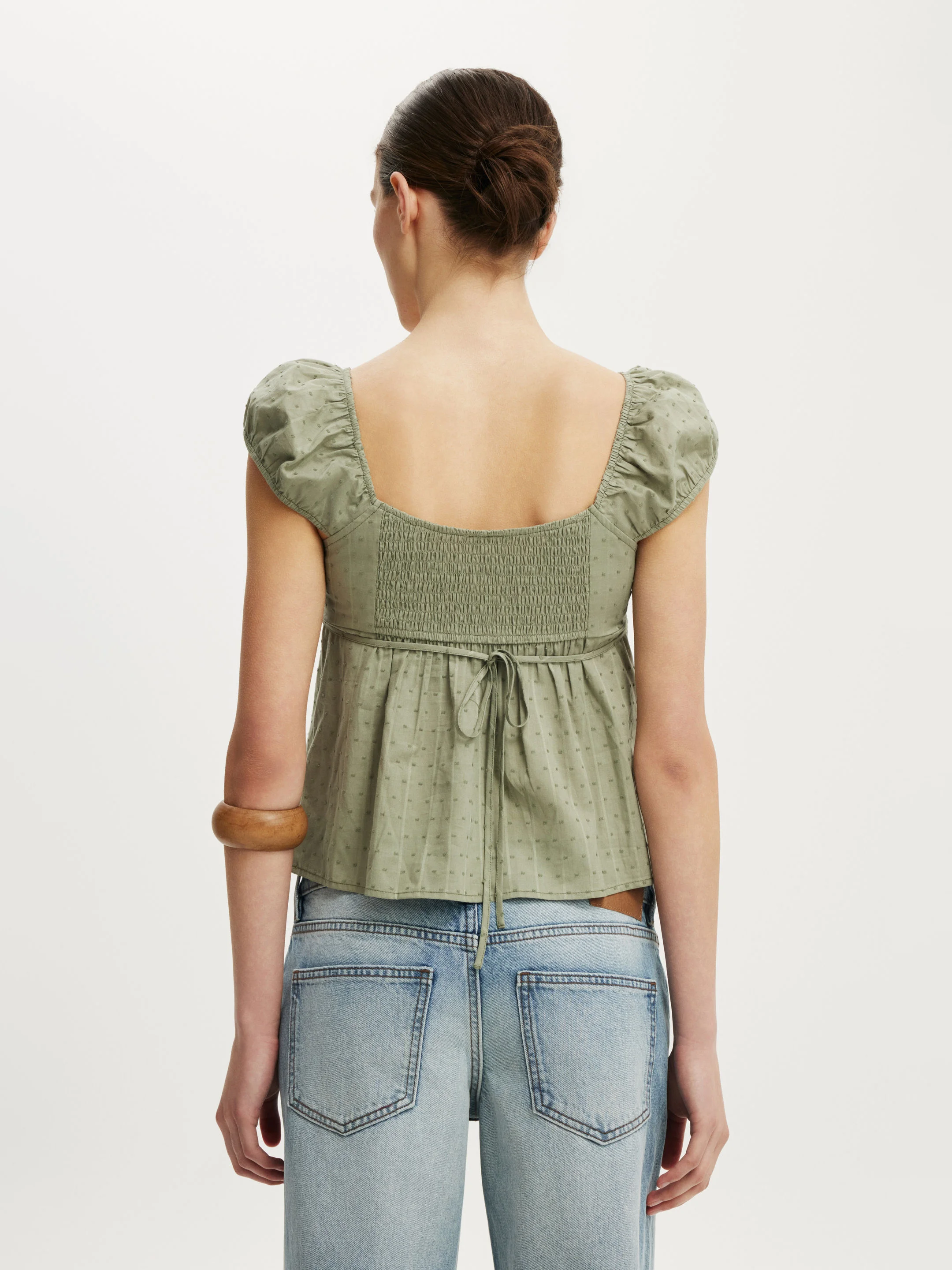 COTTON ON Áo Kiểu Nữ - Tie Back Babydoll Top