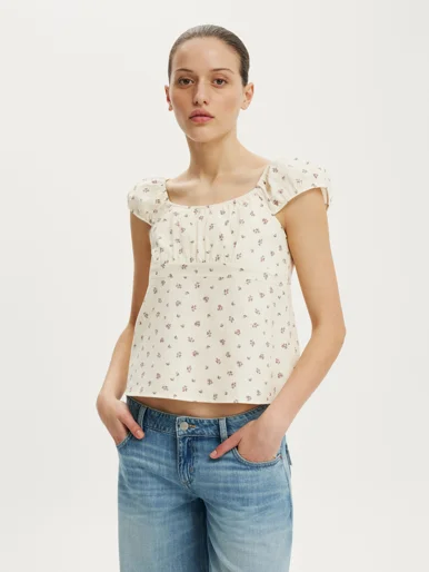 COTTON ON Áo Kiểu Nữ - Tie Back Babydoll Top