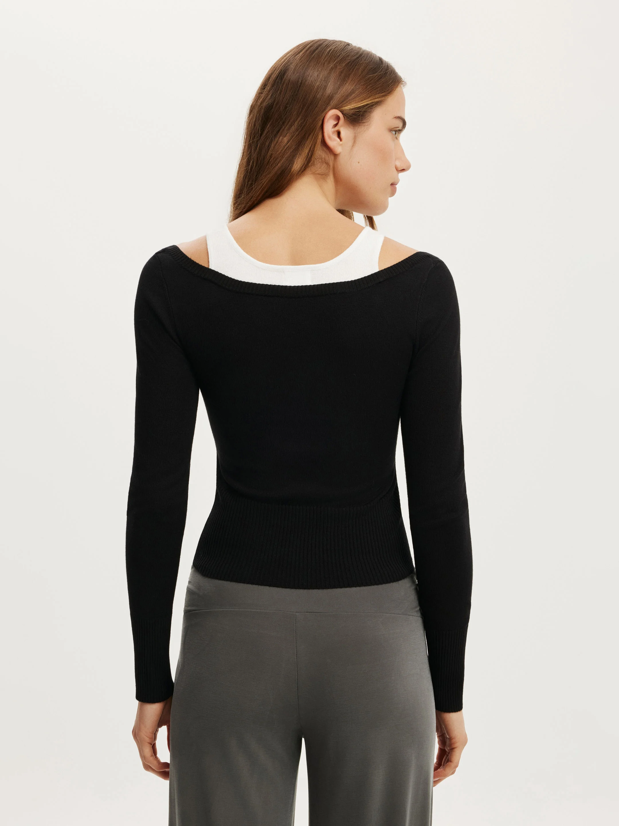 COTTON ON Áo Dài Tay Phối 2 Lớp-Ls Boat Neck 2For Knit