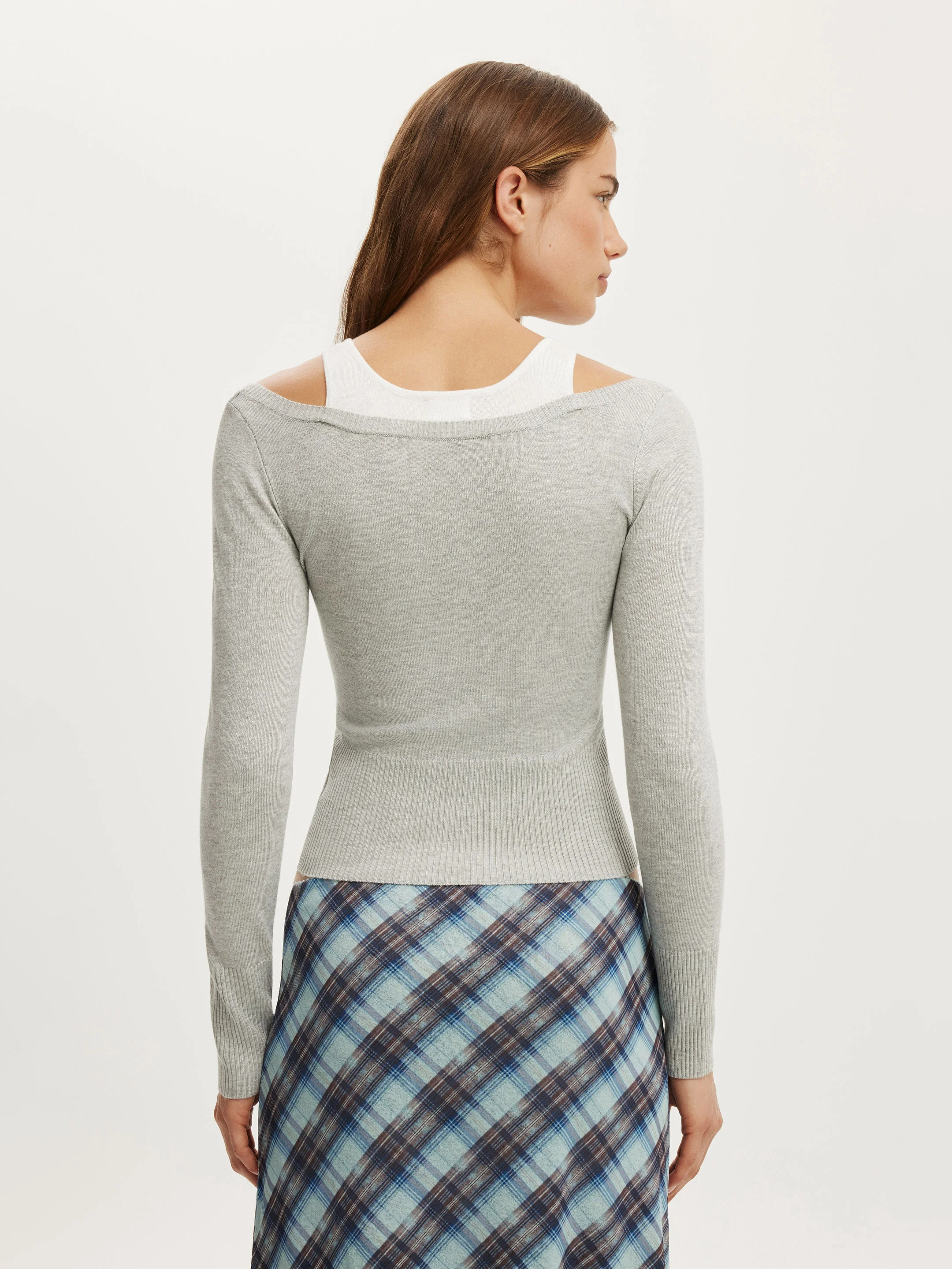 COTTON ON Áo Dài Tay Phối 2 Lớp-Ls Boat Neck 2For Knit