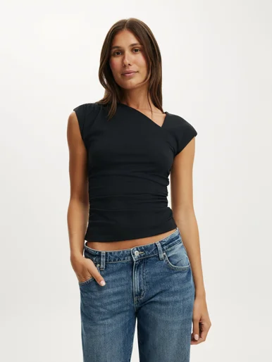COTTON ON Áo Kiểu Nữ - Scout Asymmetric Short Sleeve