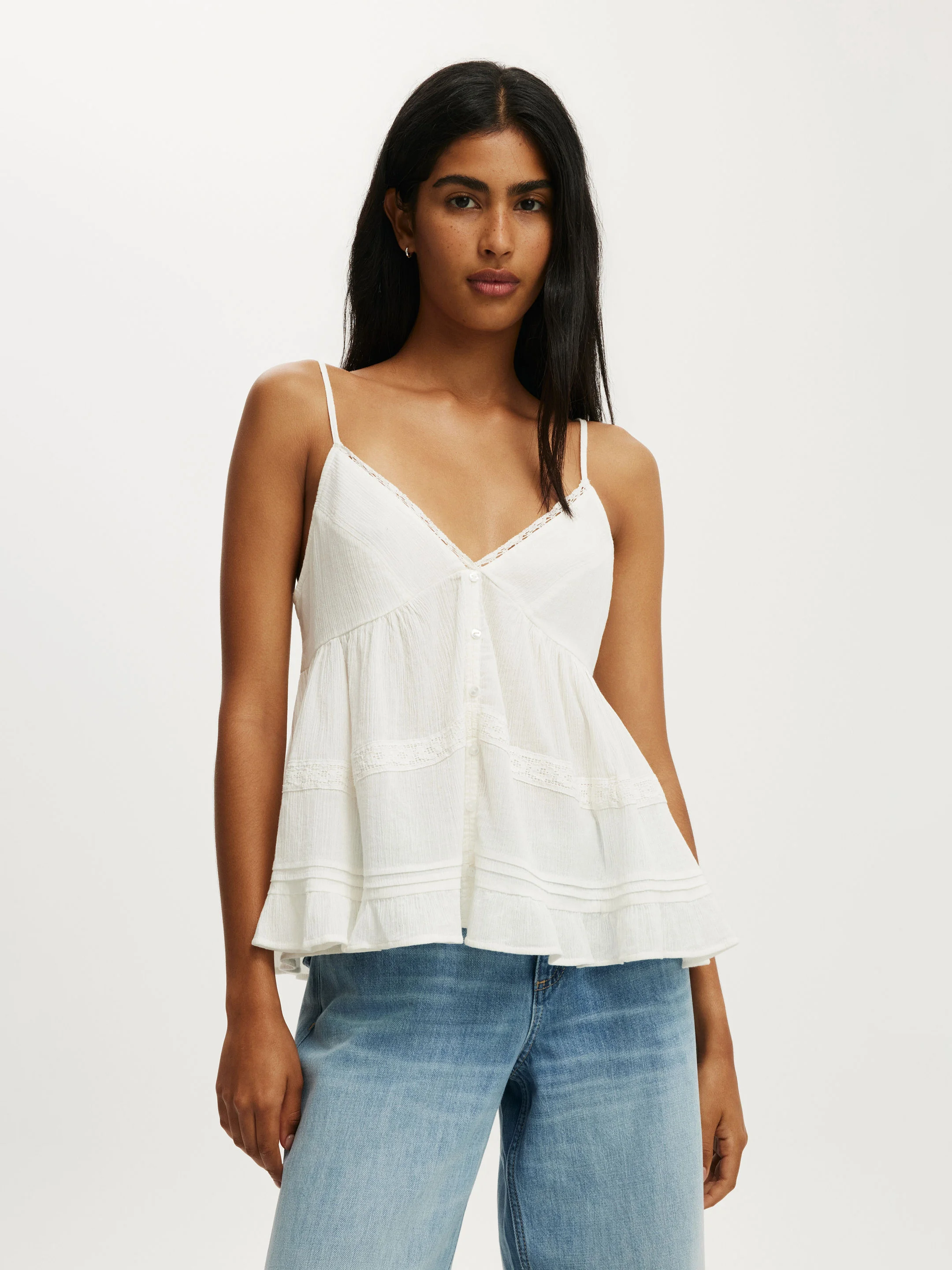 COTTON ON Áo Kiểu 2 Dây Nữ - Billie Lace Babydoll Cami