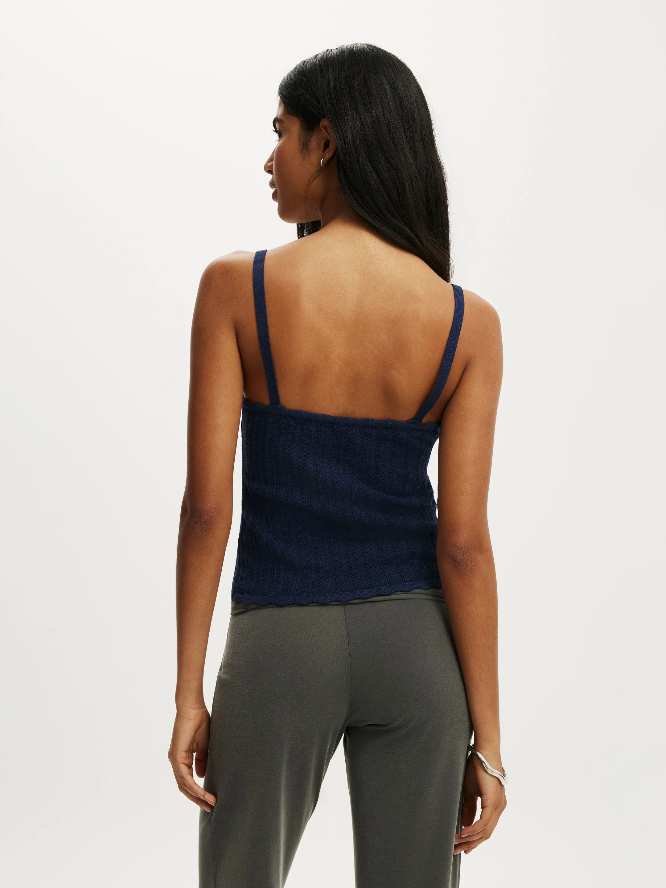 COTTON ON Áo Kiểu Hai Dây Nữ - Scallop Edge Knit Cami