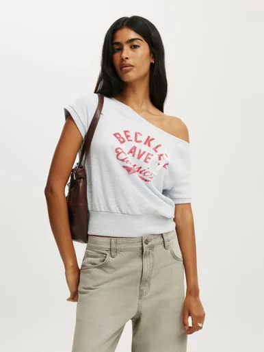 COTTON ON Áo Lệch Vai Nữ - S/S Off Shoulder Sweatshirt