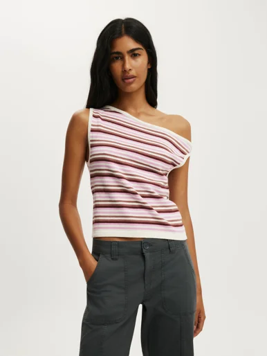 COTTON ON Áo Kiểu Lệch Vai Nữ - S/Less Off Shoulder Knit