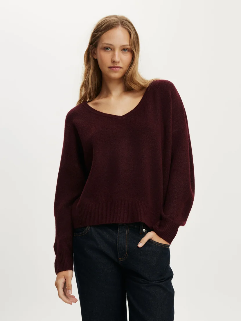 COTTON ON Áo Len Cổ V Dài Tay Nữ - Softest Luxe Slouchy V Knit