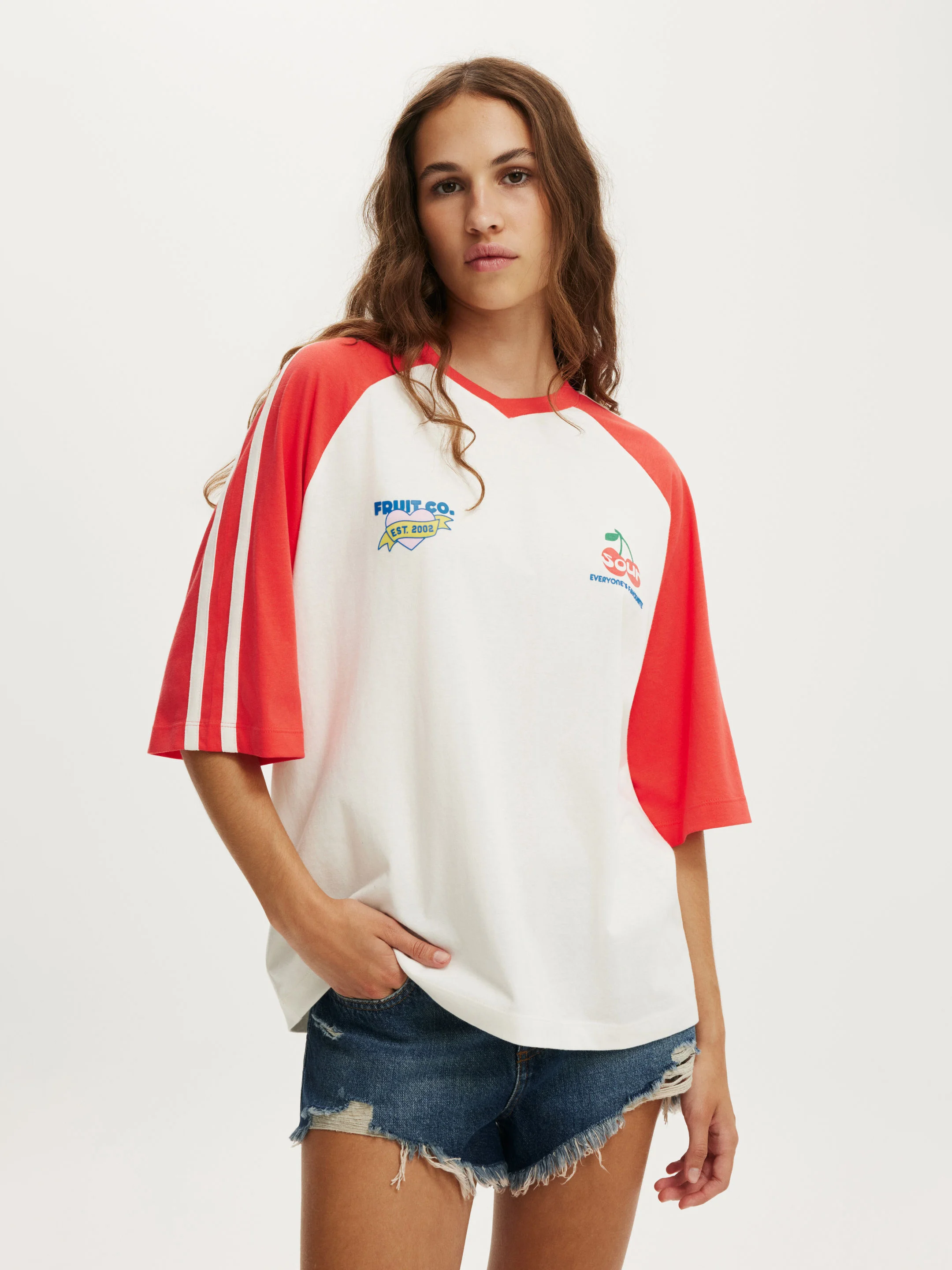 COTTON ON Áo Thun Có Họa Tiết Nữ - Vneck Raglan Graphic Tee