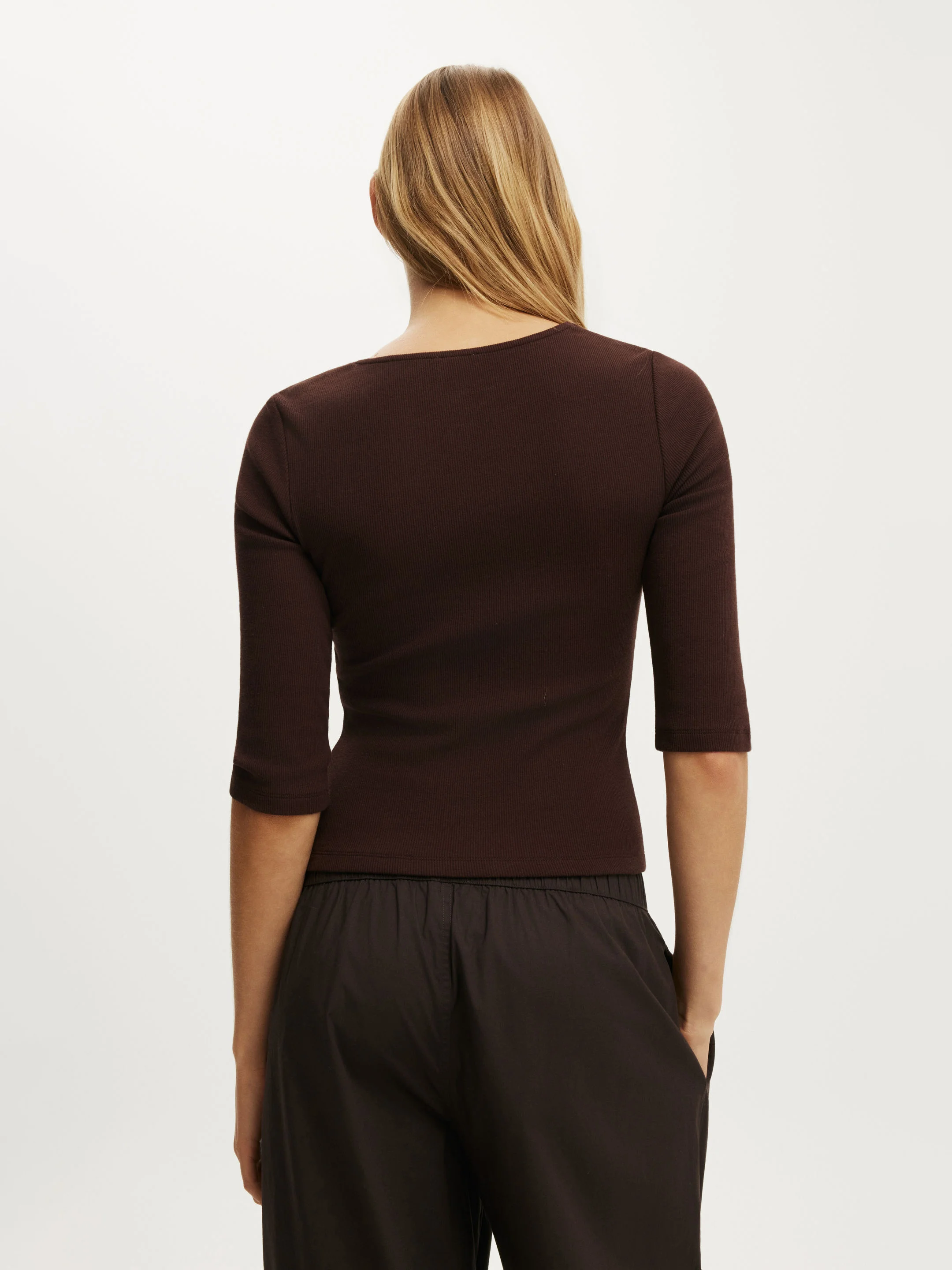 COTTON ON Áo Thun Tay Lửng Nữ - Eva Lace 3/4 Top