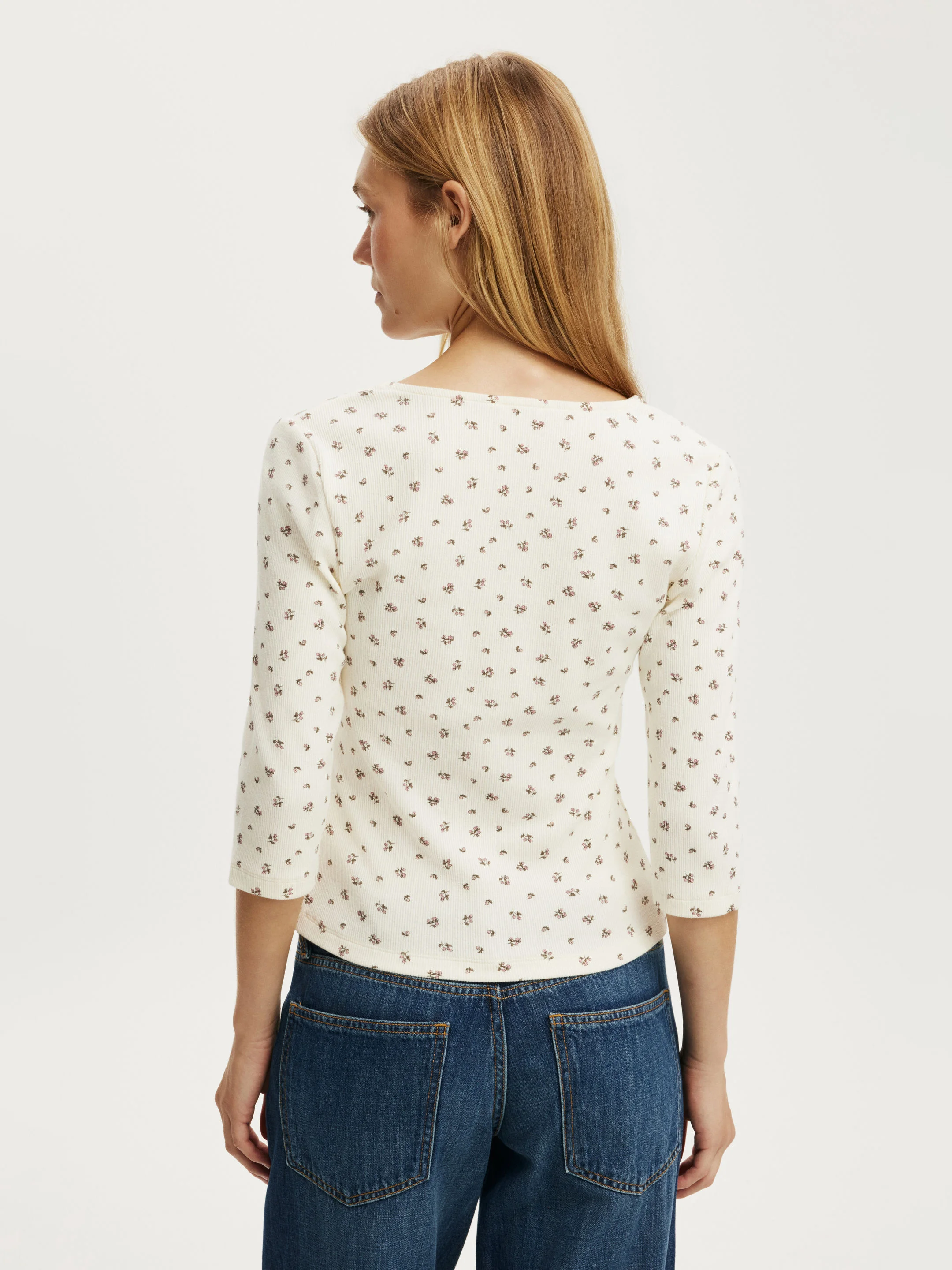 COTTON ON Áo Thun Tay Lửng Nữ - Eva Lace 3/4 Top
