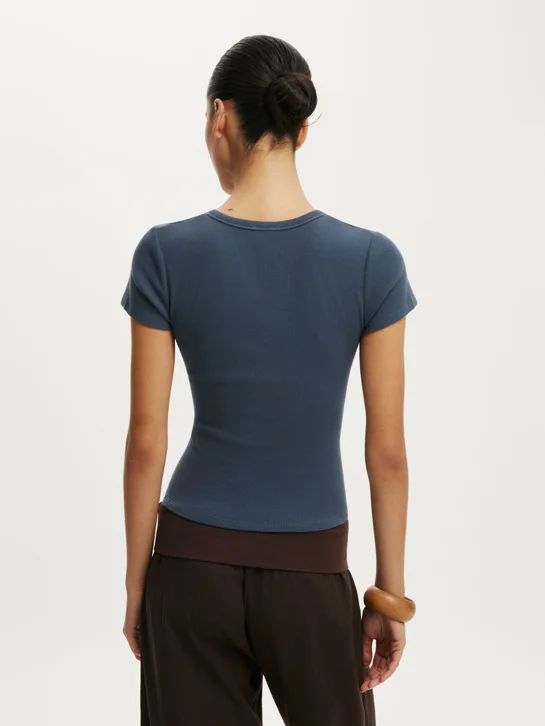 COTTON ON Áo Thun Ngắn Tay Nữ - Blake Short Sleeve Henley