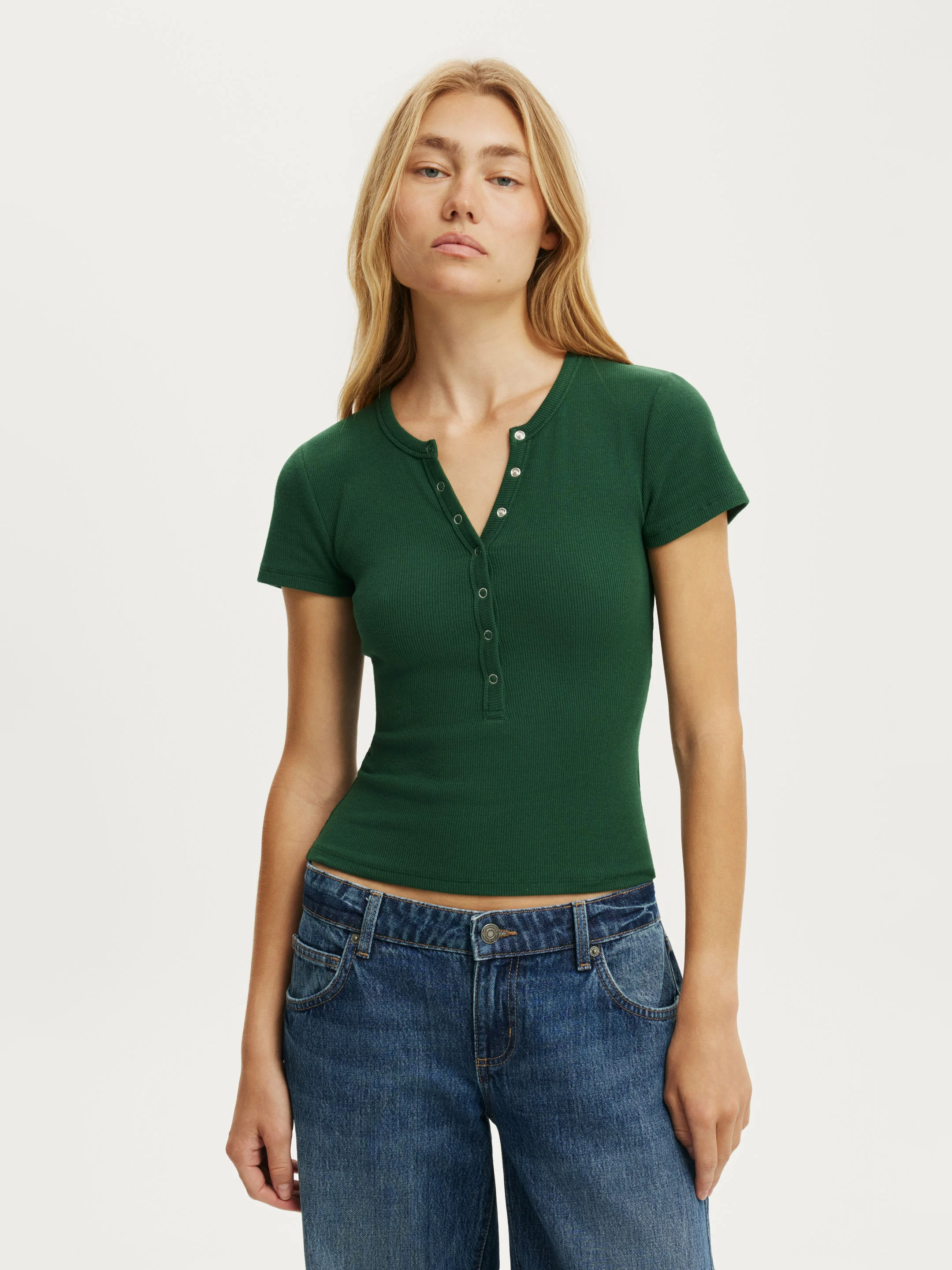 COTTON ON Áo Thun Ngắn Tay Nữ - Blake Short Sleeve Henley