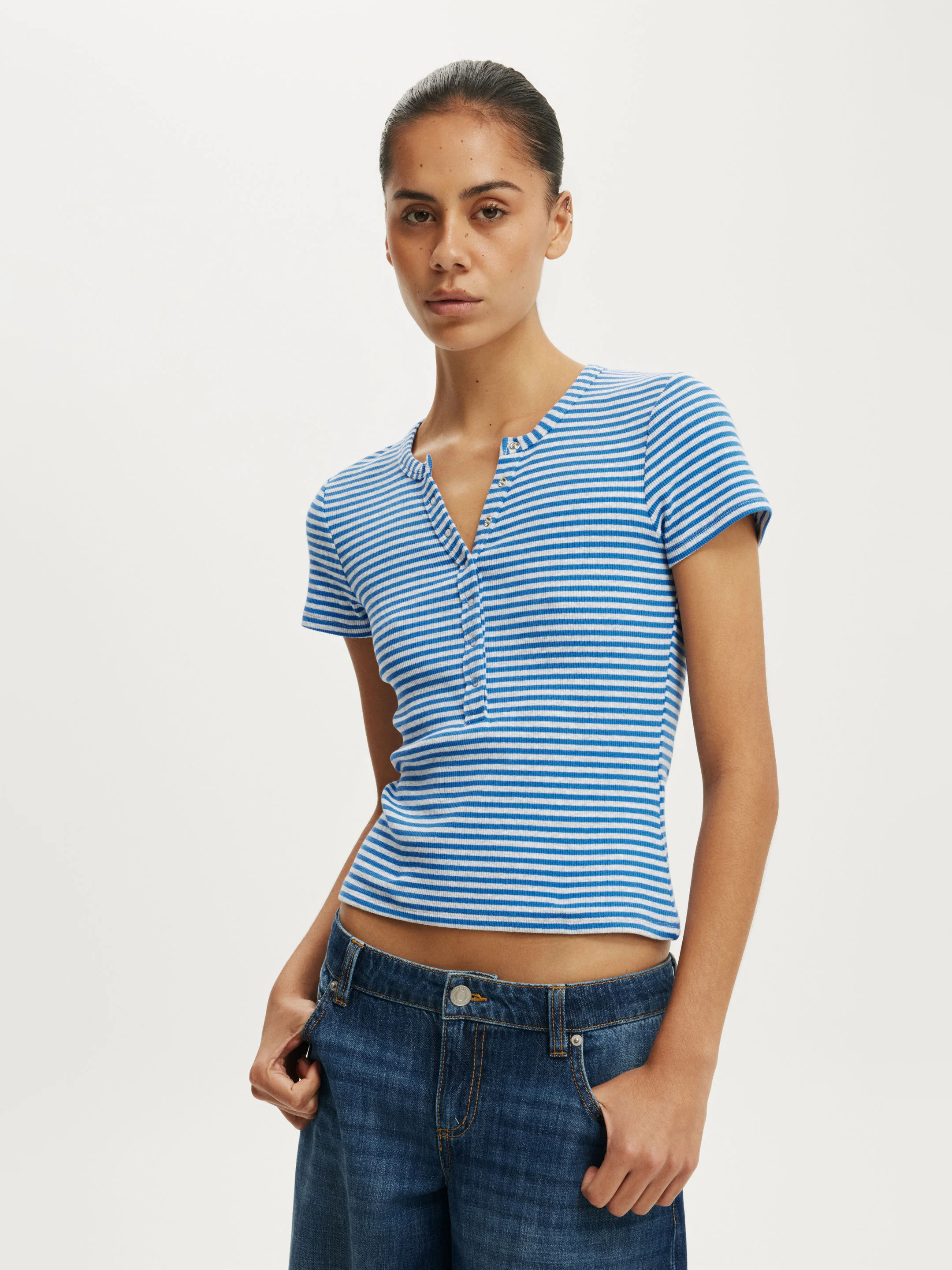 COTTON ON Áo Thun Ngắn Tay Nữ - Blake Short Sleeve Henley