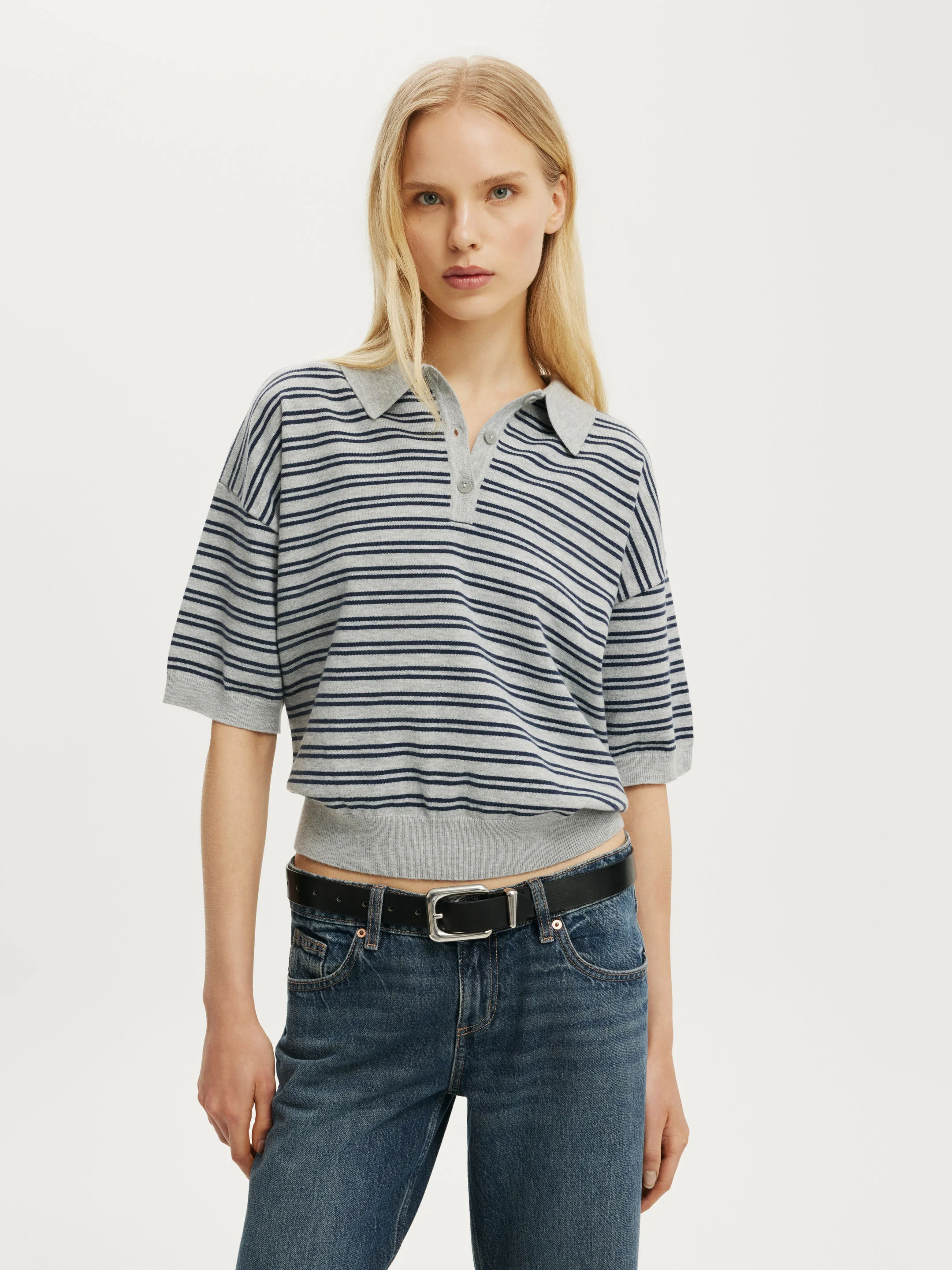 COTTON ON Áo Len Polo Nữ - Ss Boxy Polo Knit