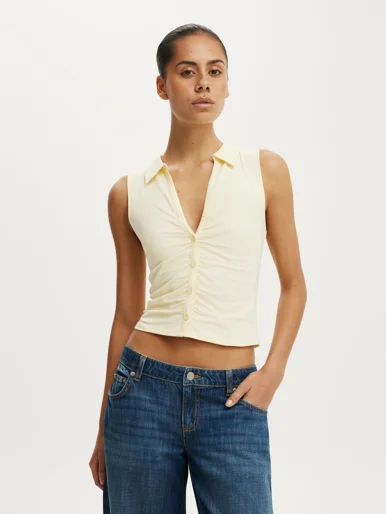 COTTON ON Áo Kiểu Polo Nữ - Gathered Front Polo