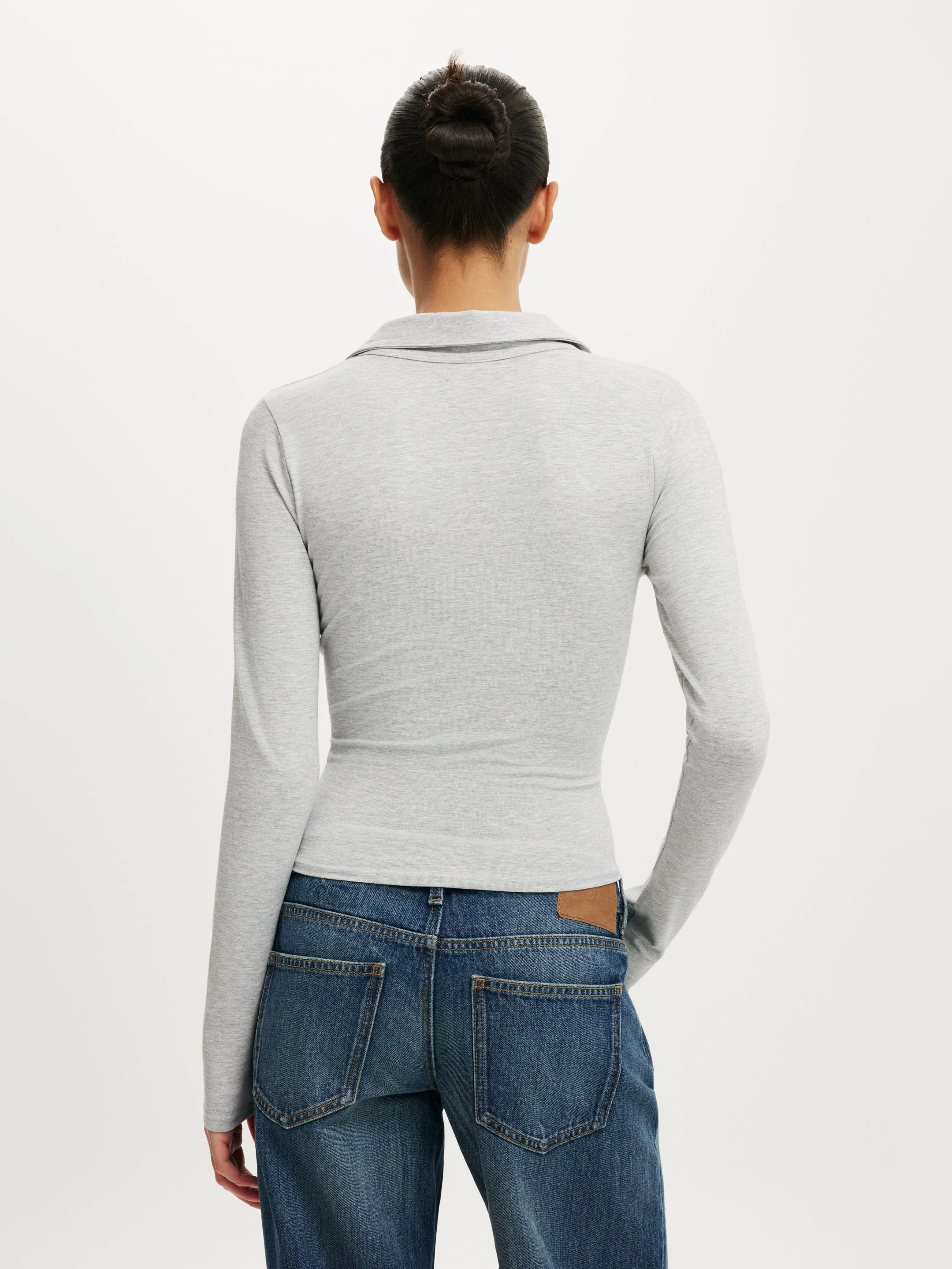 COTTON ON Áo Thun Dài Tay Nữ - Henley Long Sleeve Polo