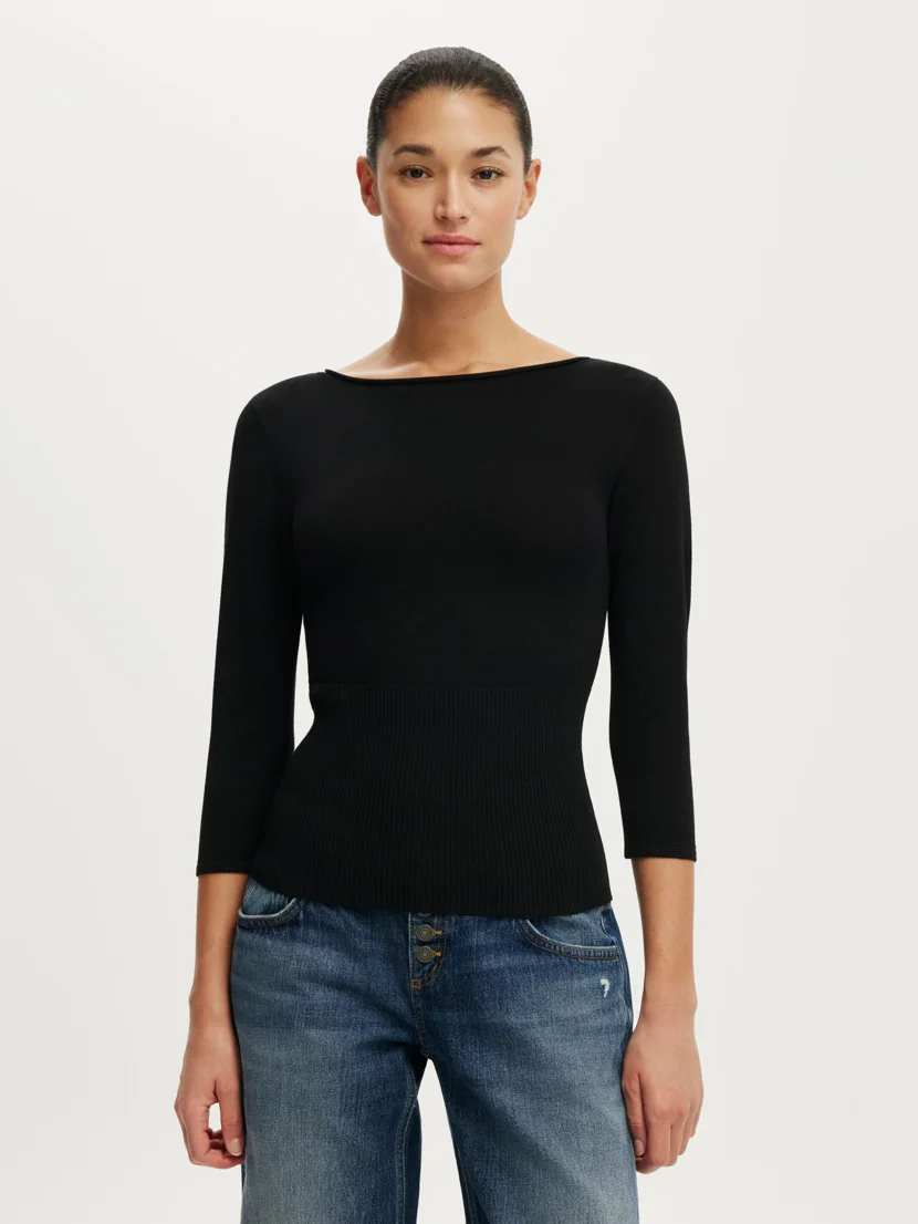 COTTON ON Áo Len Dài Tay Nữ - Close Knit Boat Neck